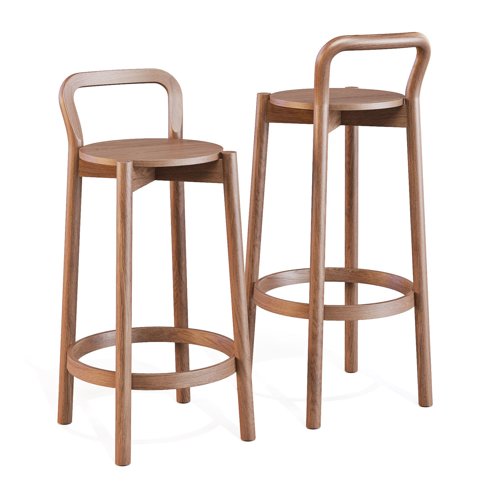 Karimoku Castor P3406B - Bar and Counter Stool 3D model_2
