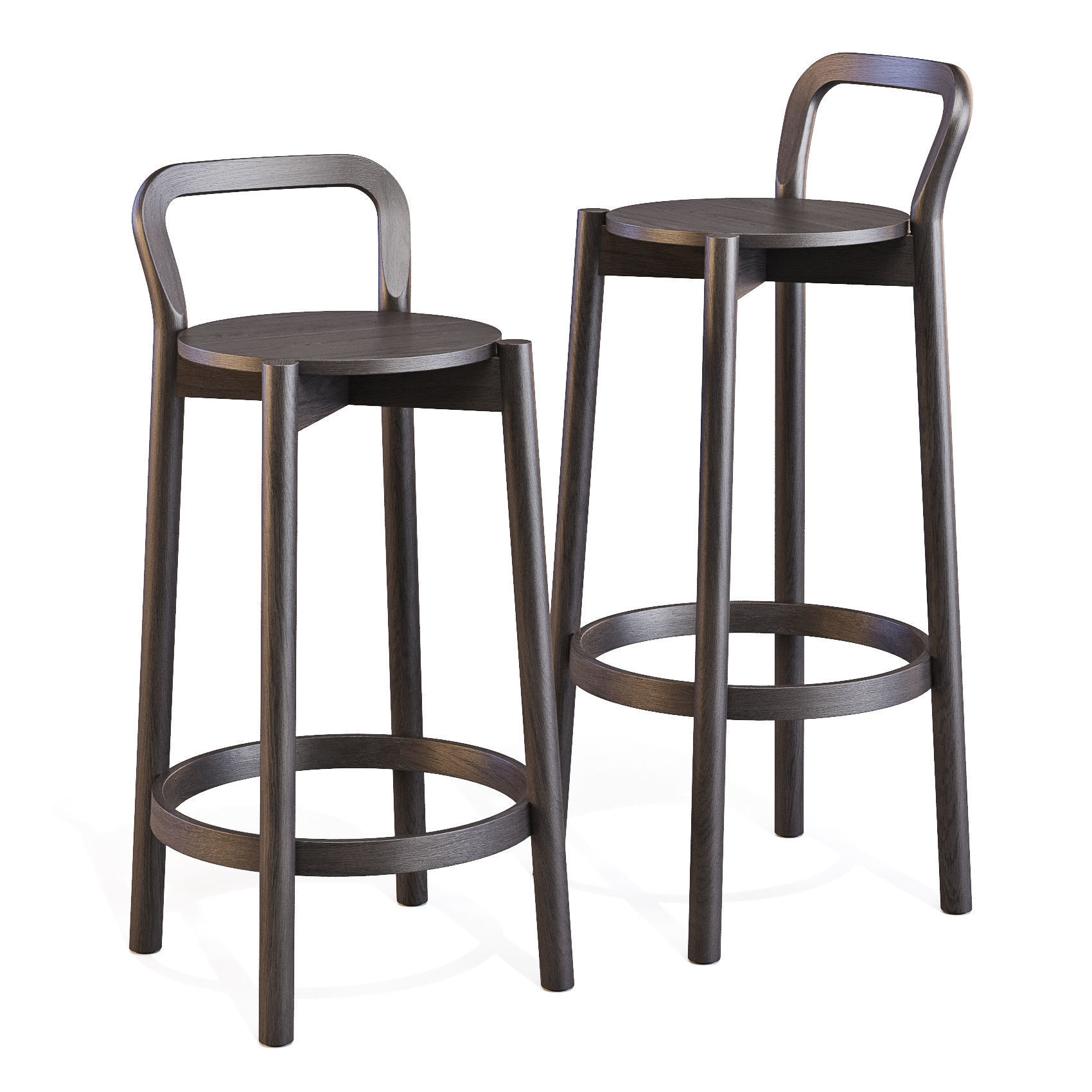 Karimoku Castor P3406B - Bar and Counter Stool 3D model_3