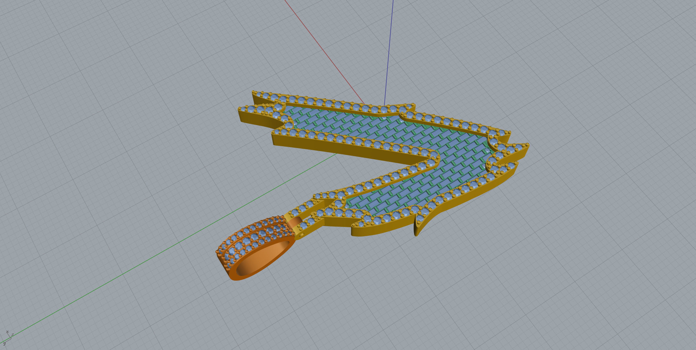 V with baguetes 3D print model_4