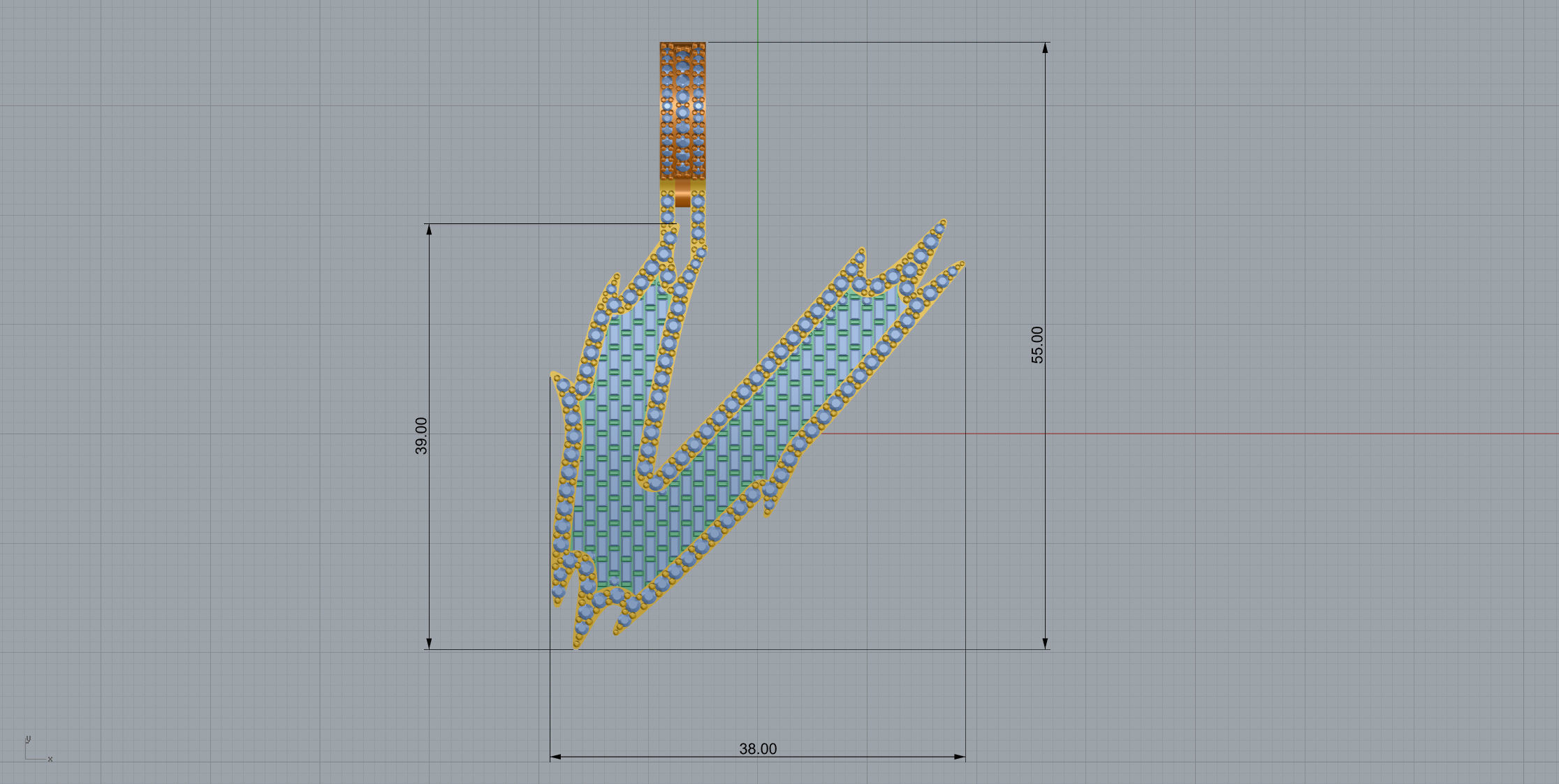 V with baguetes 3D print model_8