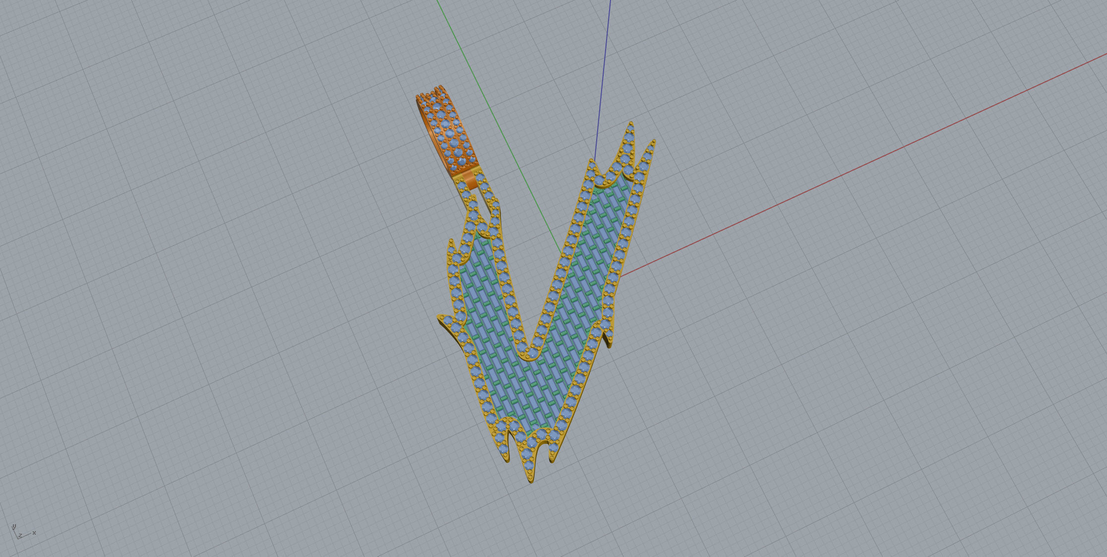 V with baguetes 3D print model_6