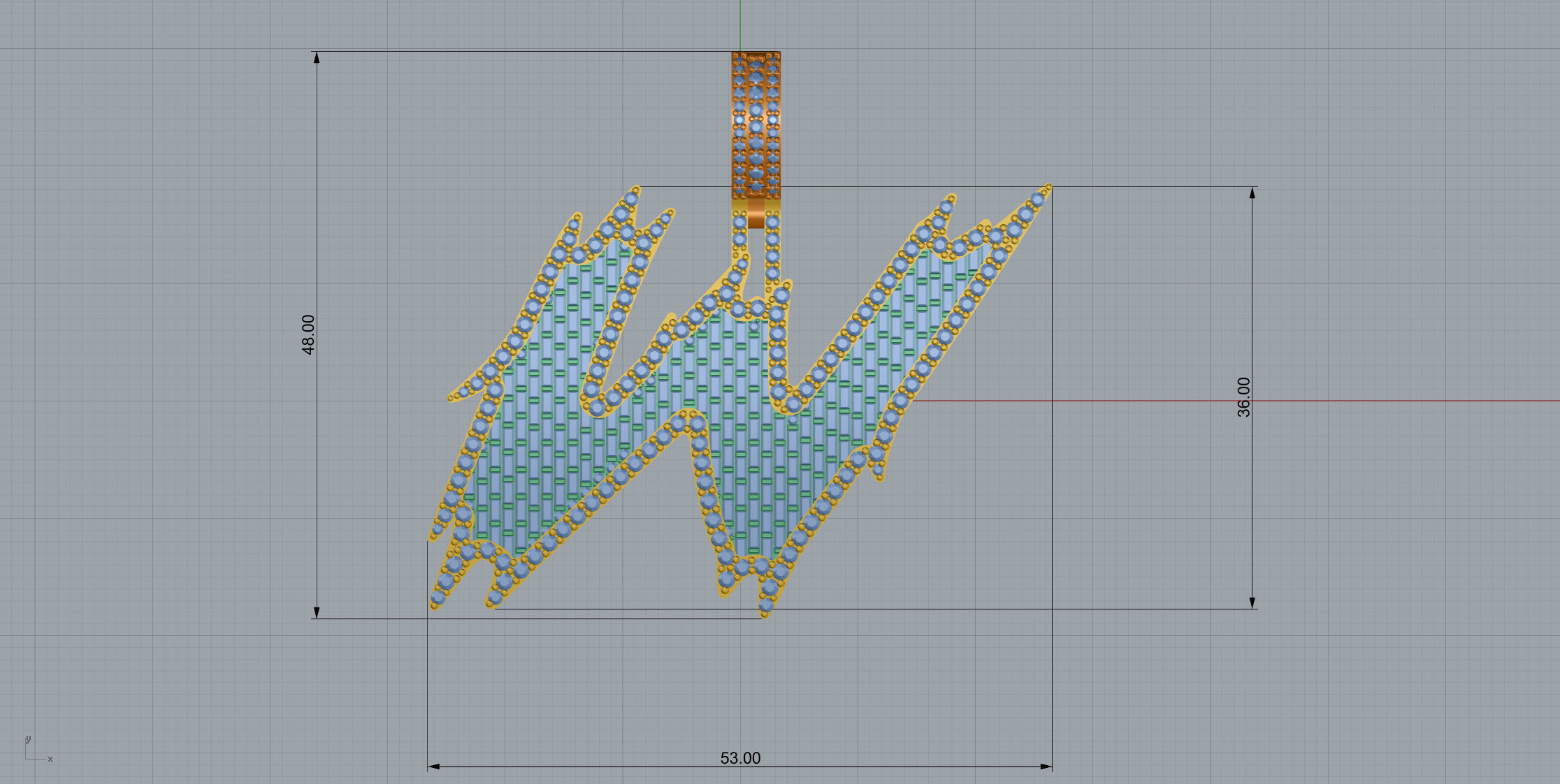 W with baguetes 3D print model_8