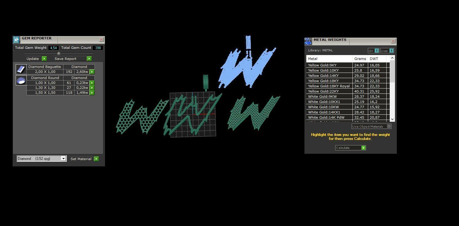 W with baguetes 3D print model_2