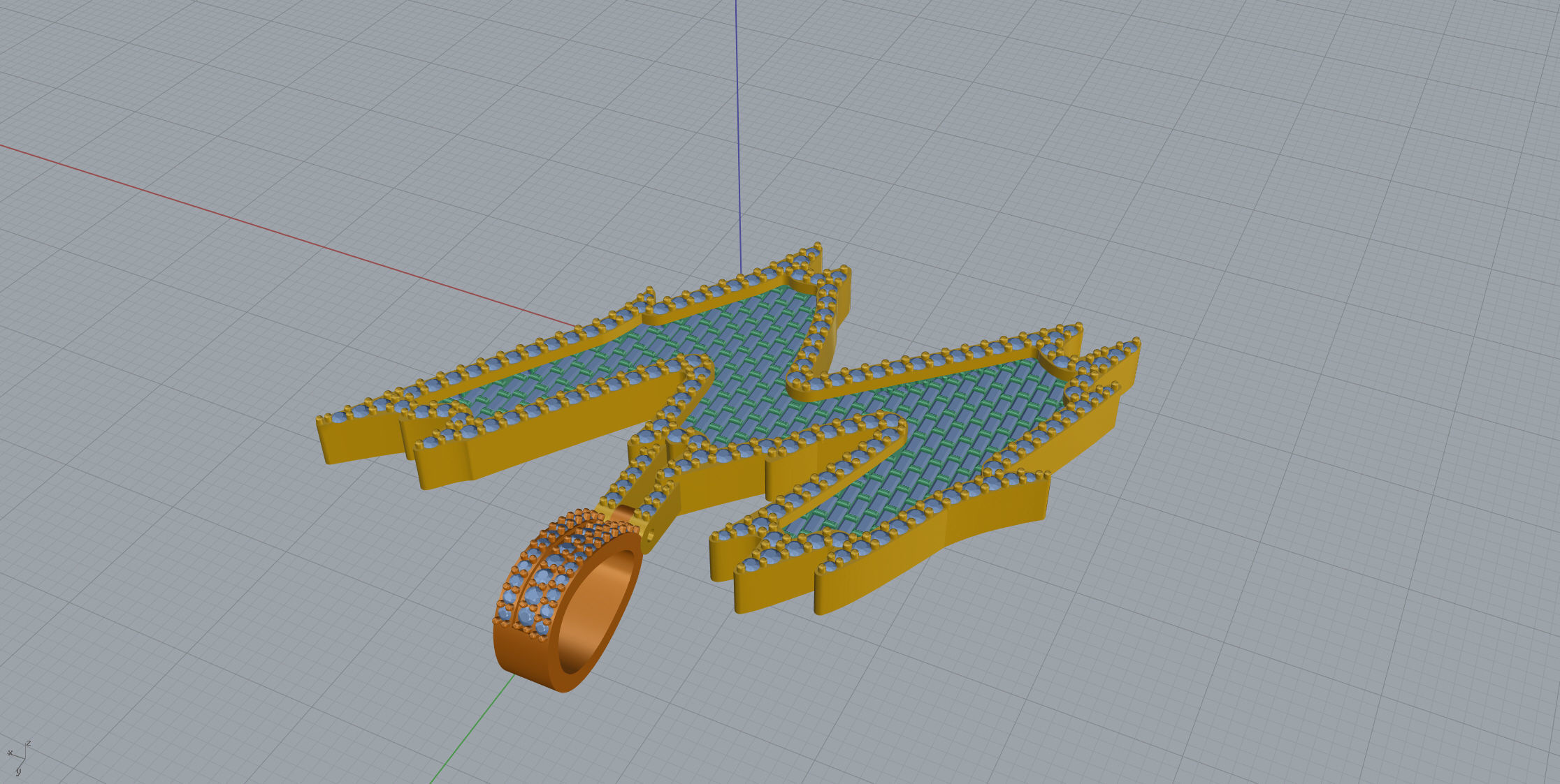 W with baguetes 3D print model_4