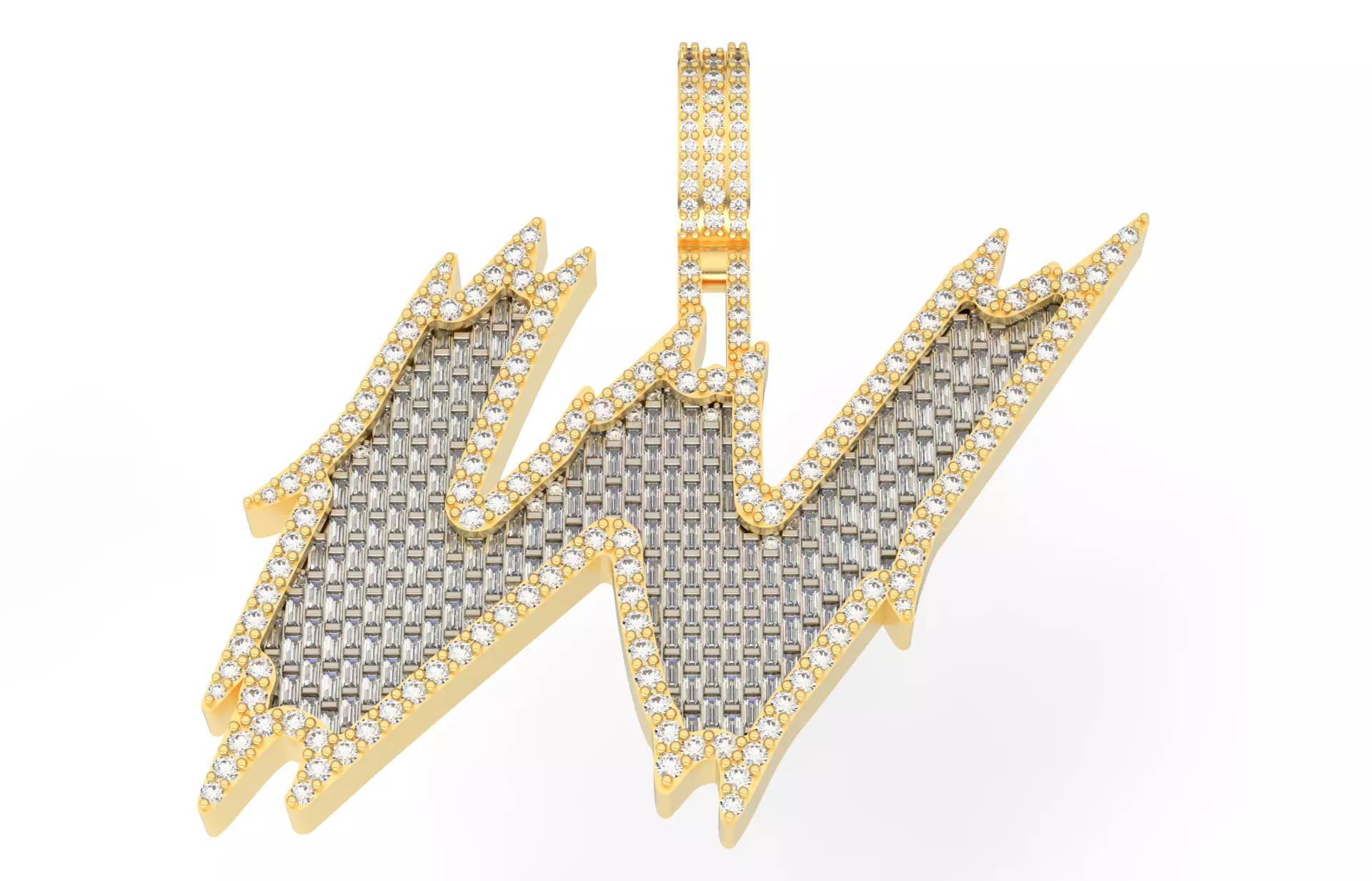 W with baguetes 3D print model_0