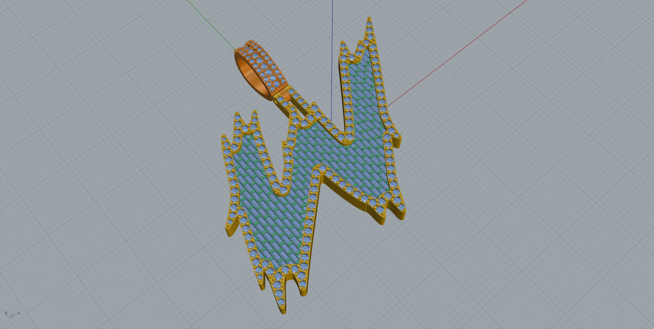 W with baguetes 3D print model_6