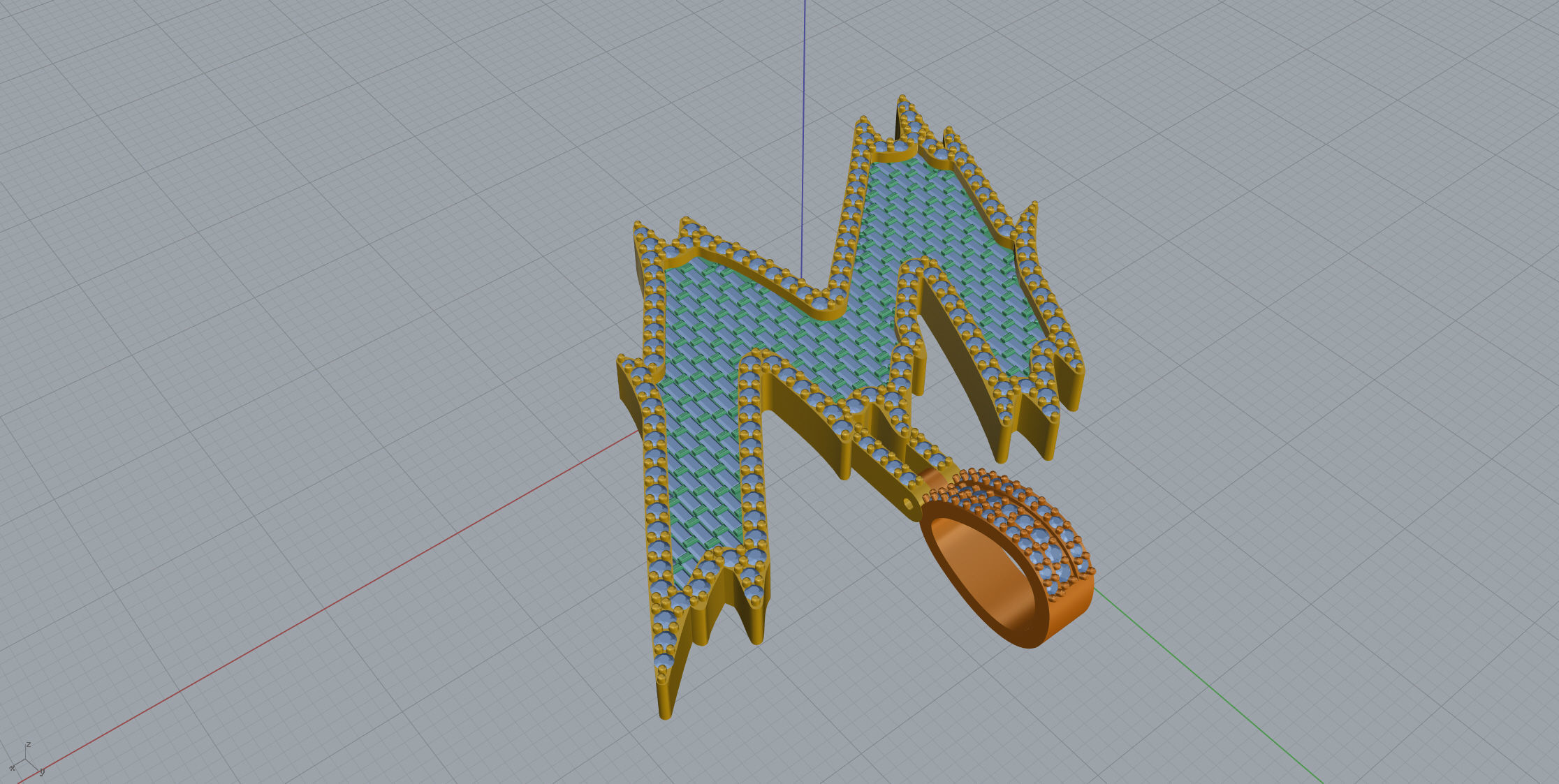 W with baguetes 3D print model_5