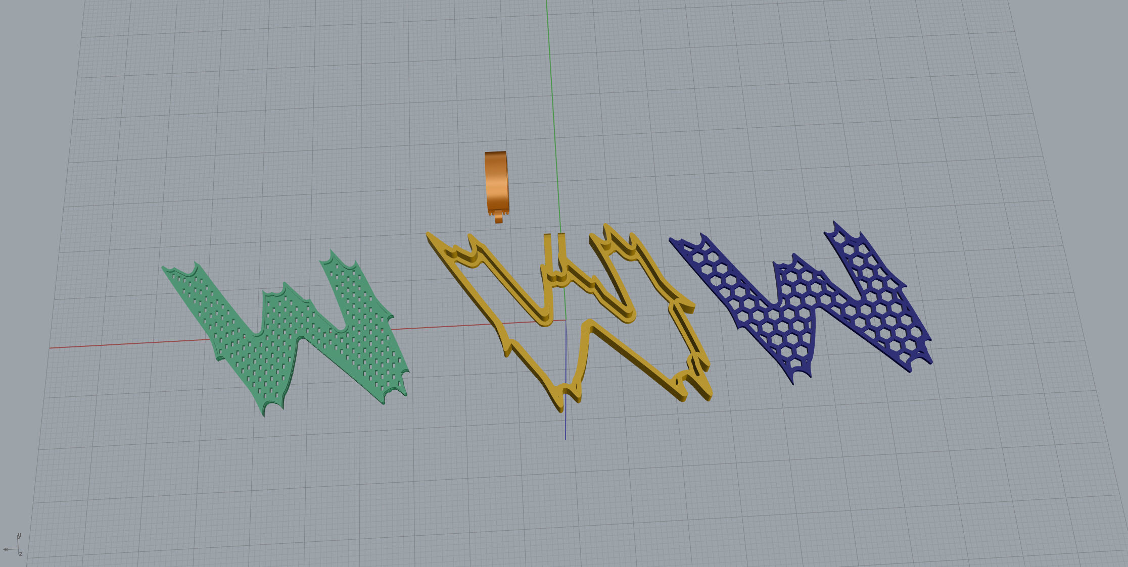 W with baguetes 3D print model_11