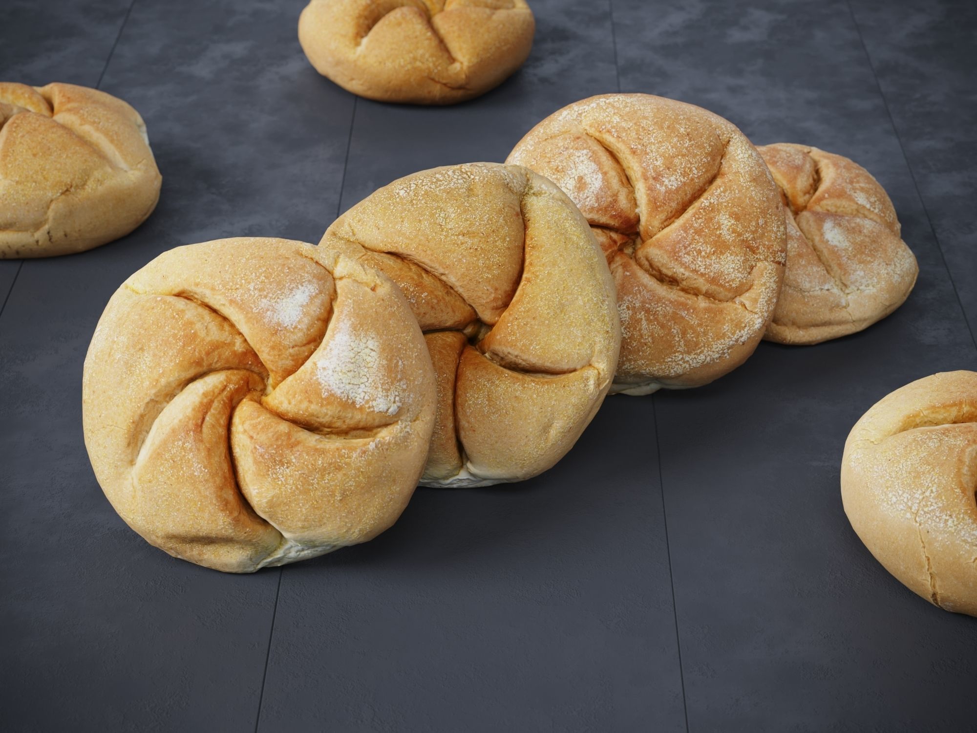 Kaiser Rolls  3D model_2
