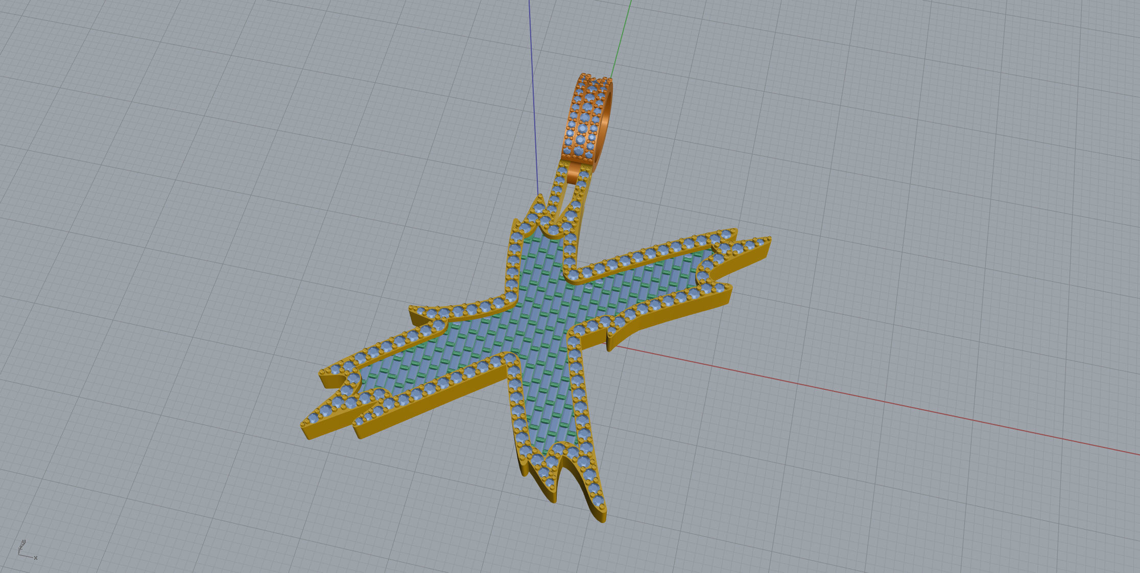 X with baguetes 3D print model_7