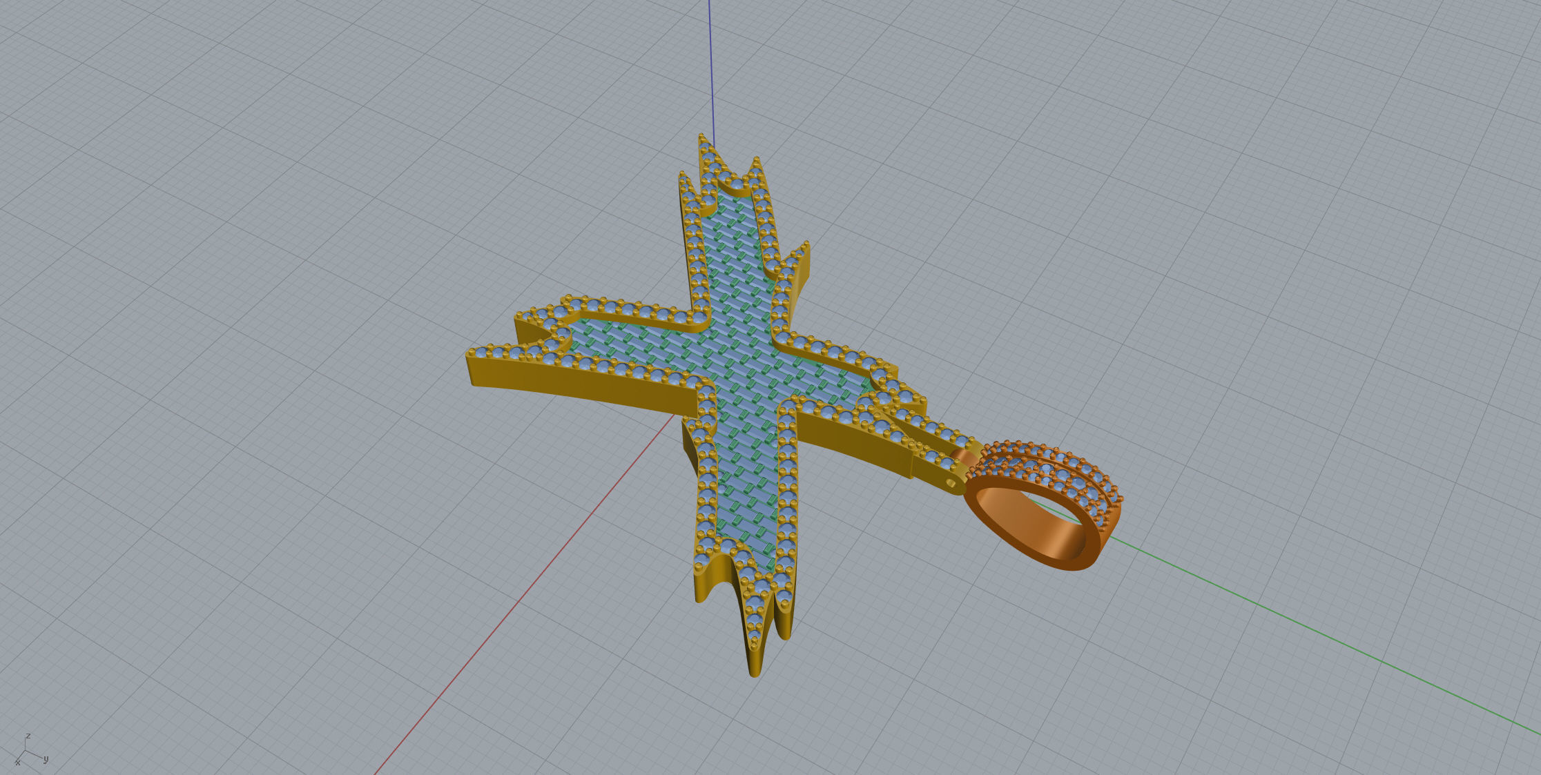 X with baguetes 3D print model_5