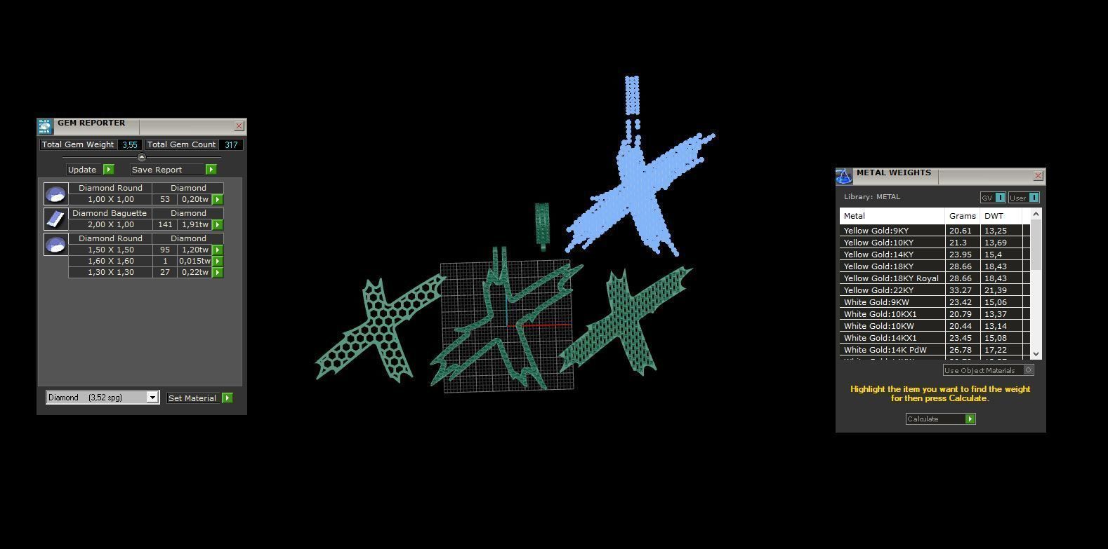 X with baguetes 3D print model_2