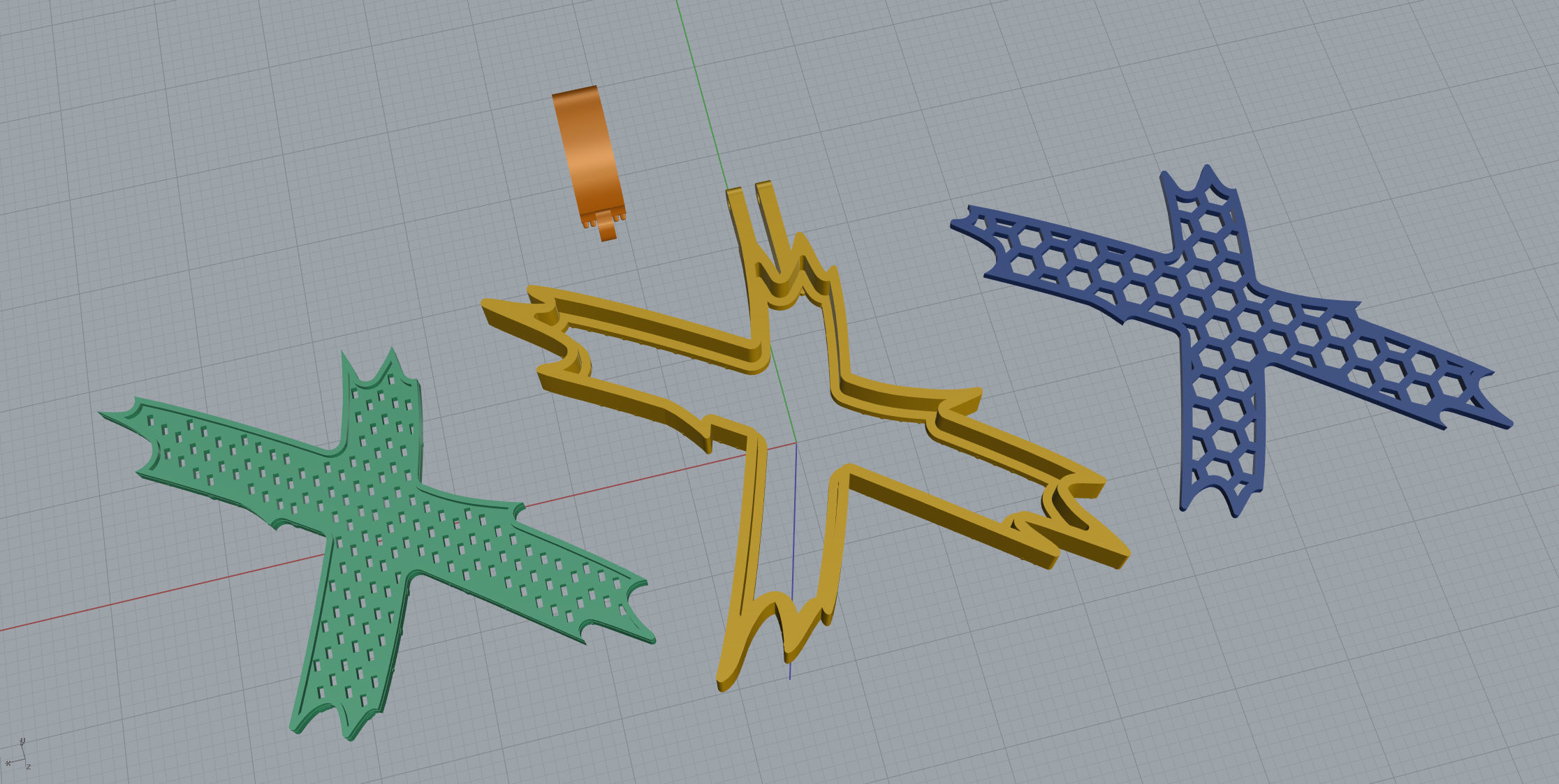 X with baguetes 3D print model_11