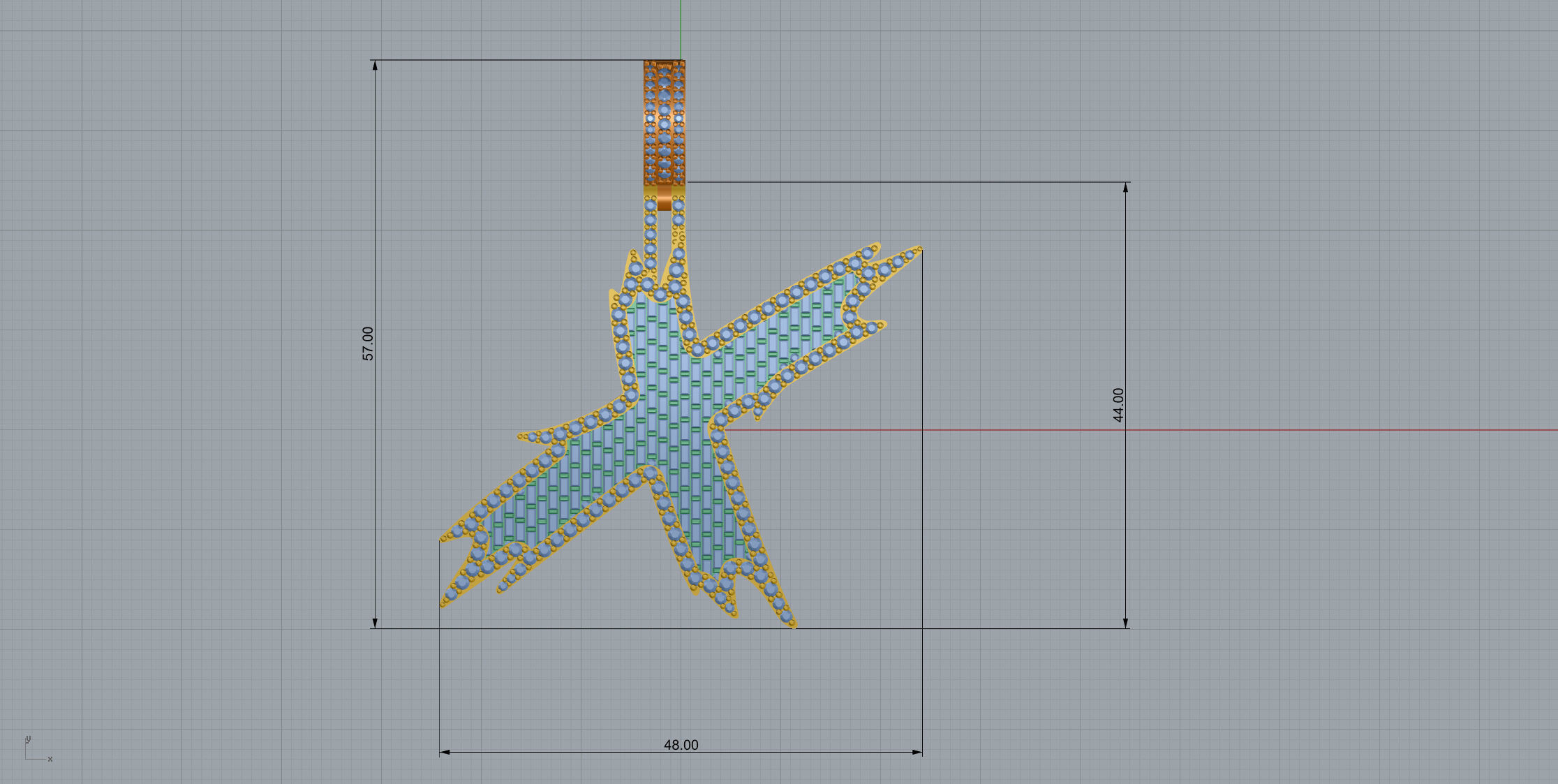 X with baguetes 3D print model_8