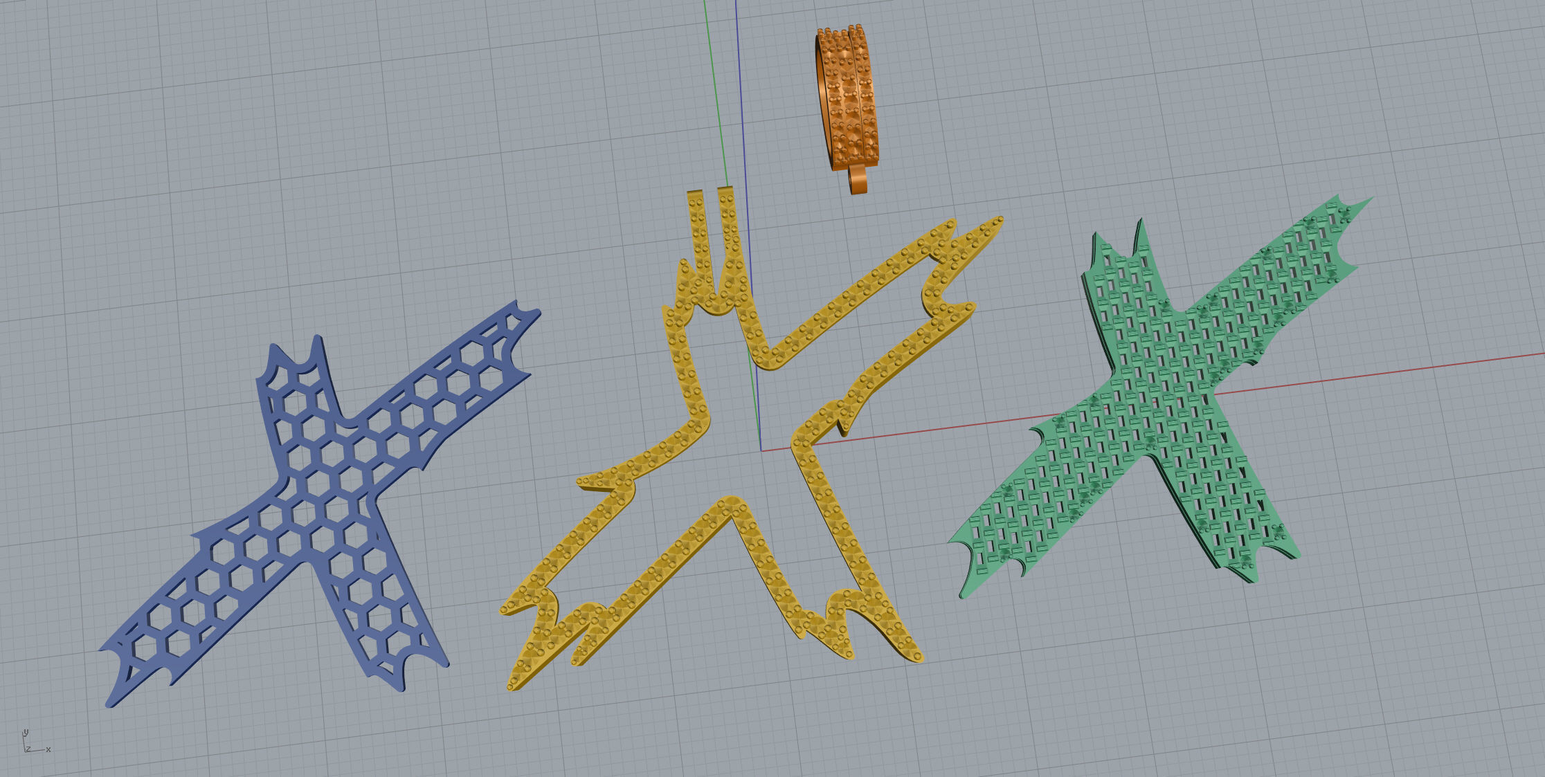 X with baguetes 3D print model_10