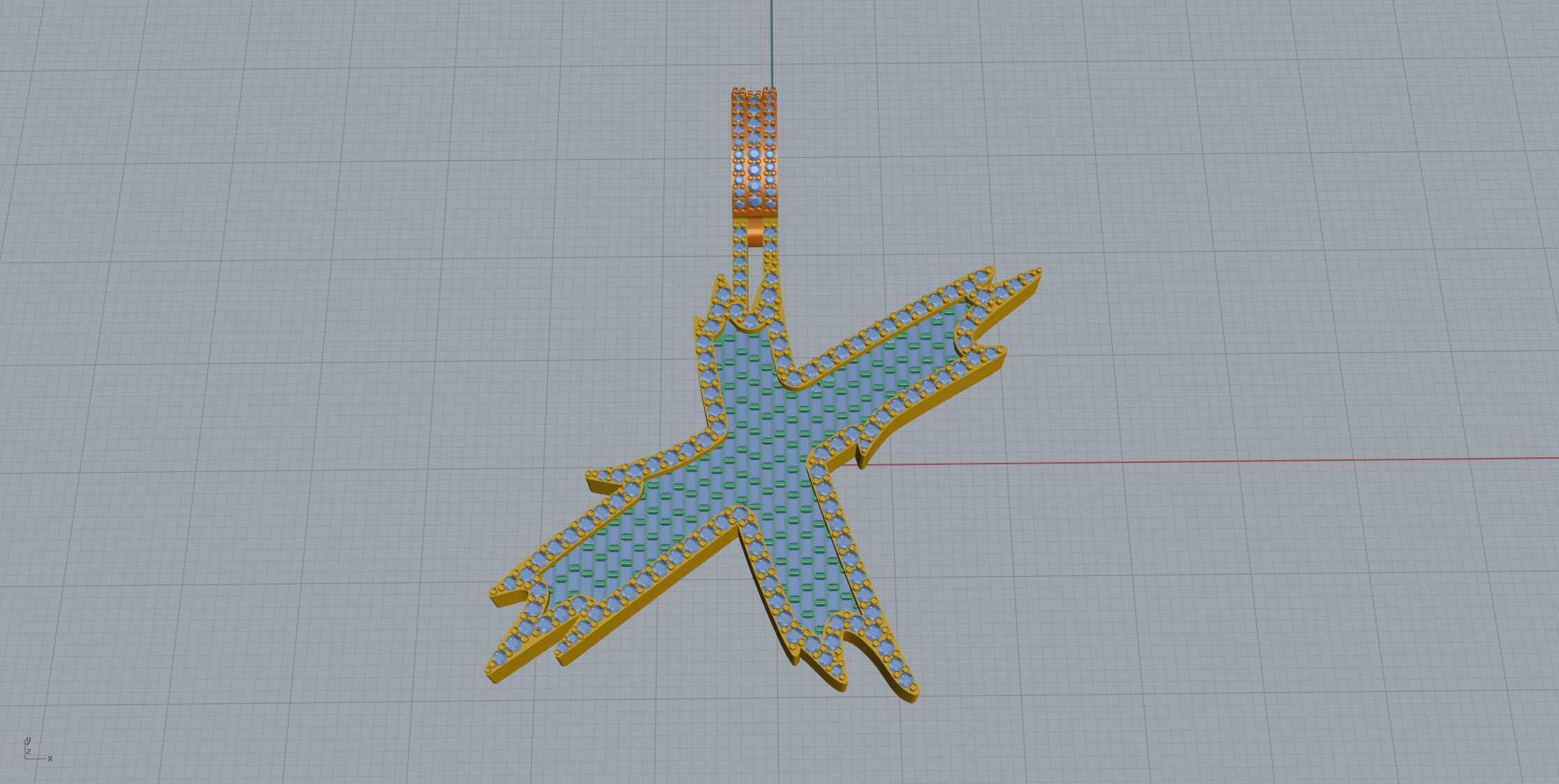 X with baguetes 3D print model_6