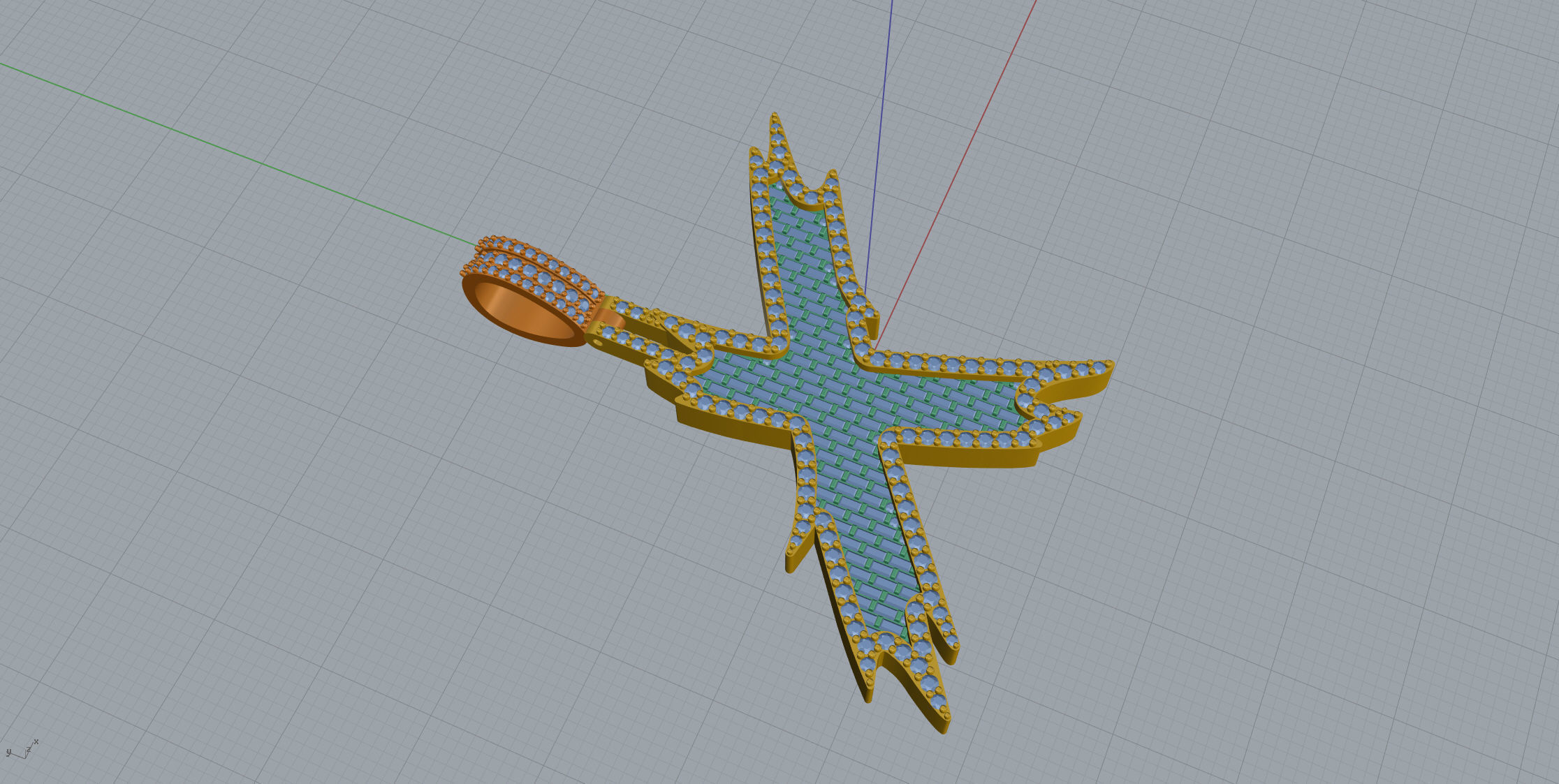 X with baguetes 3D print model_3