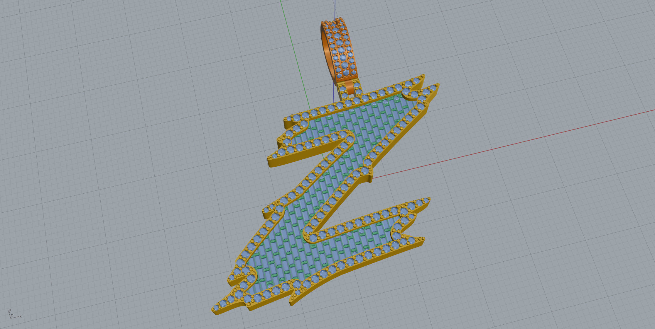 Z with baguetes 3D print model_6