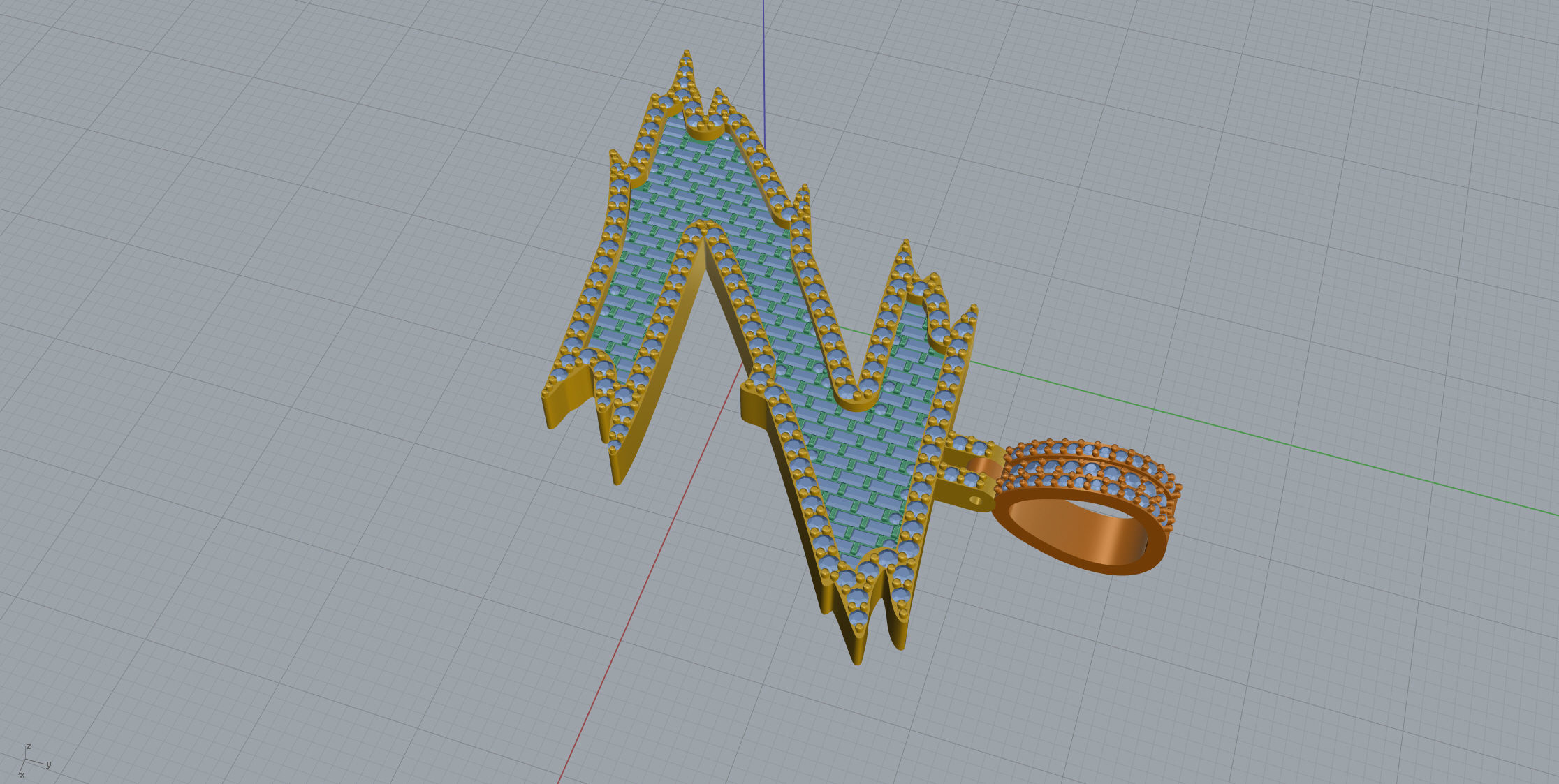 Z with baguetes 3D print model_5