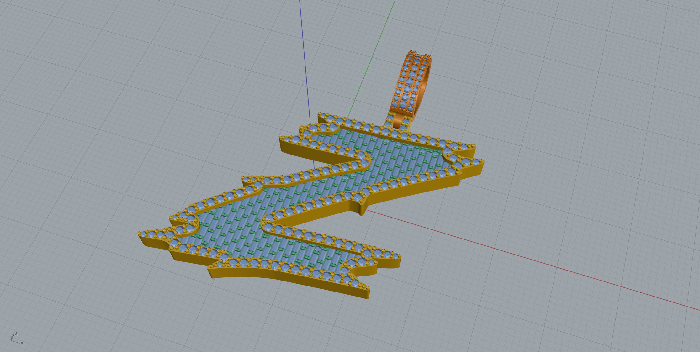 Z with baguetes 3D print model_7