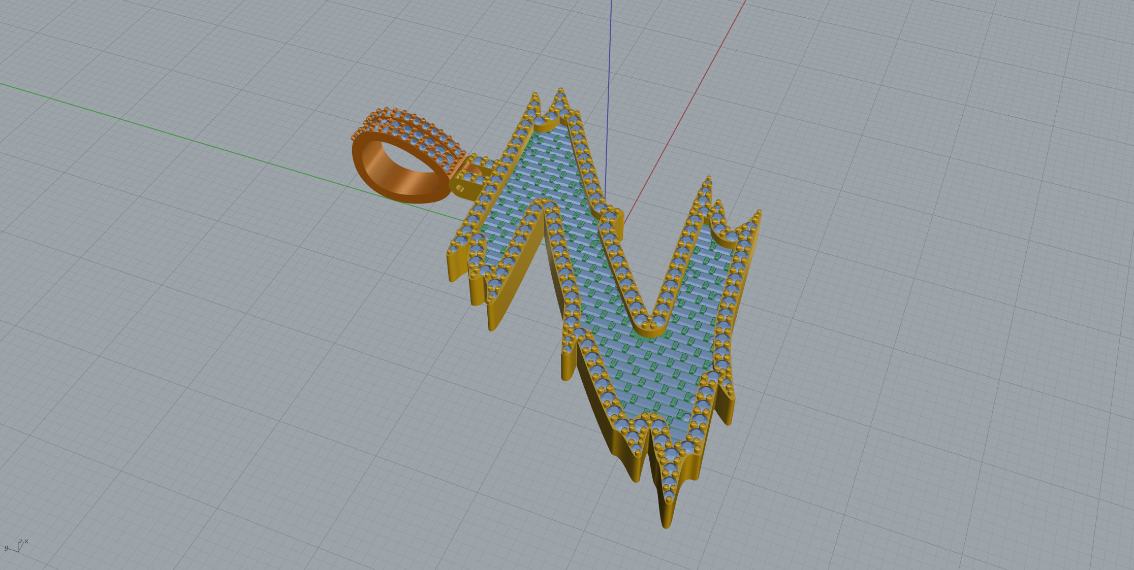 Z with baguetes 3D print model_3