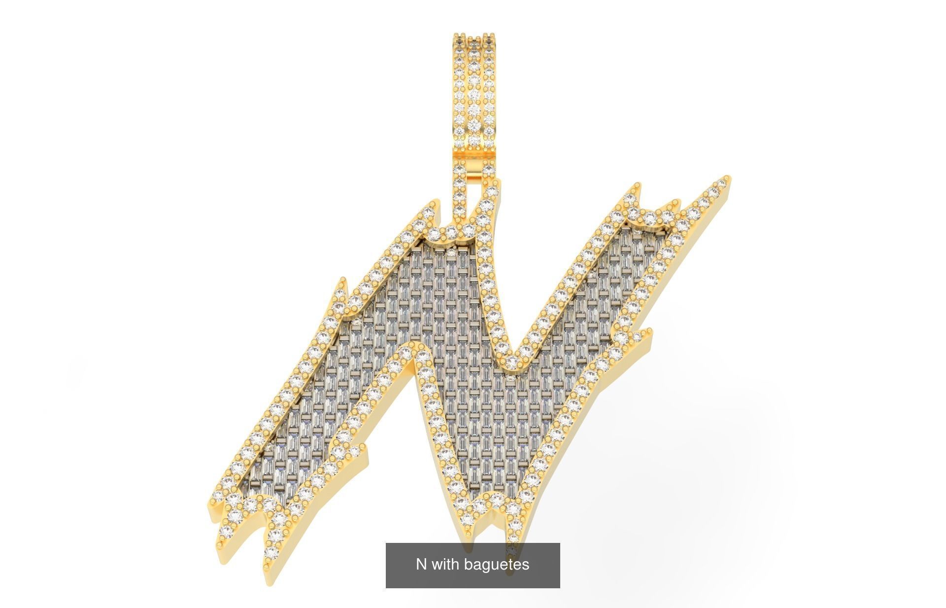 A-Z with baguetes style  3D Model Collection_16