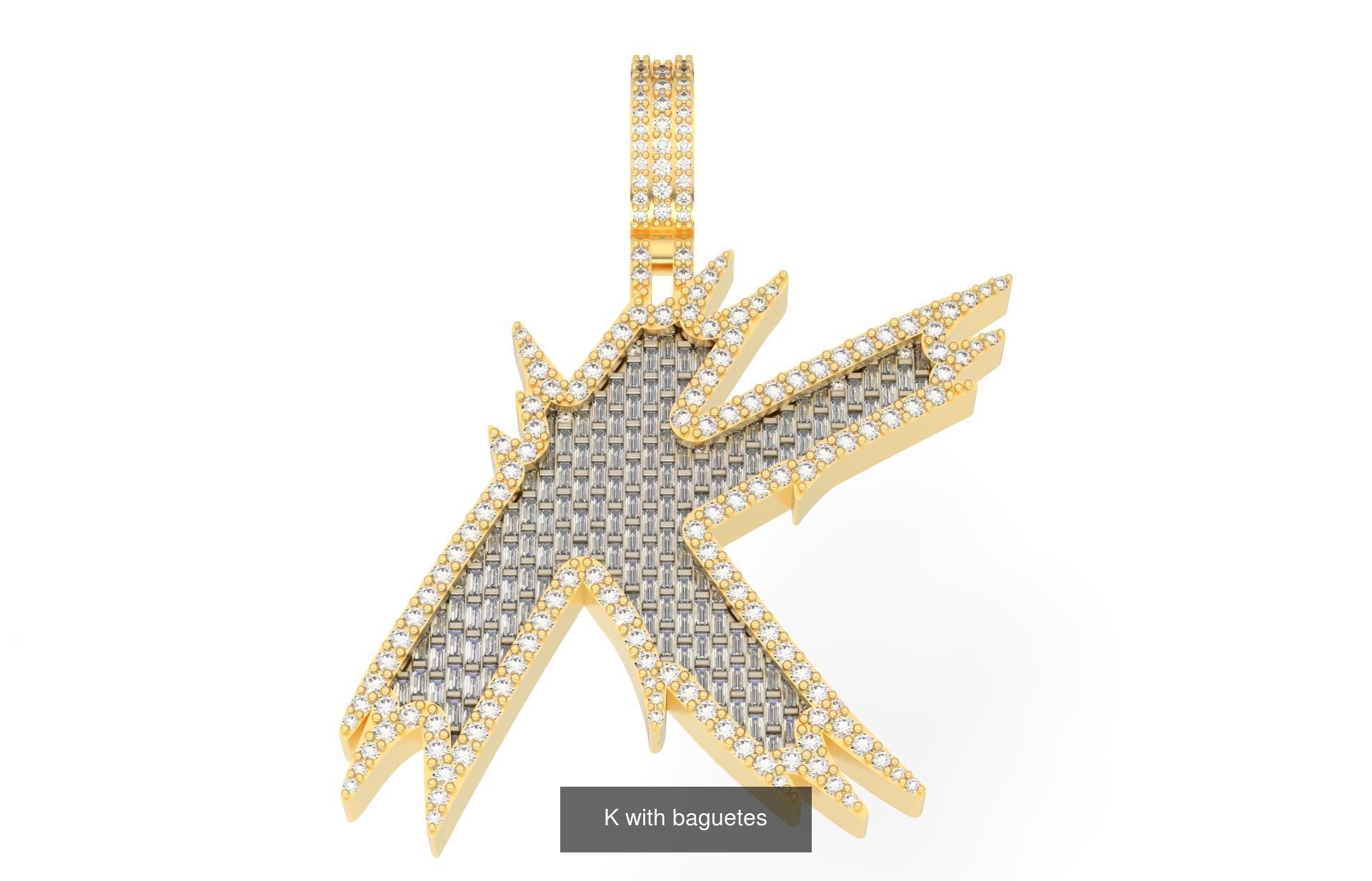 A-Z with baguetes style  3D Model Collection_13