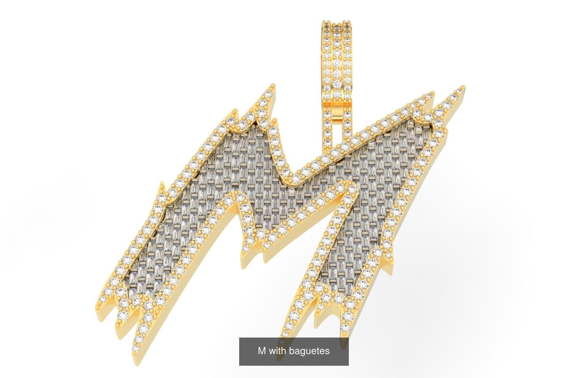 A-Z with baguetes style  3D Model Collection_15