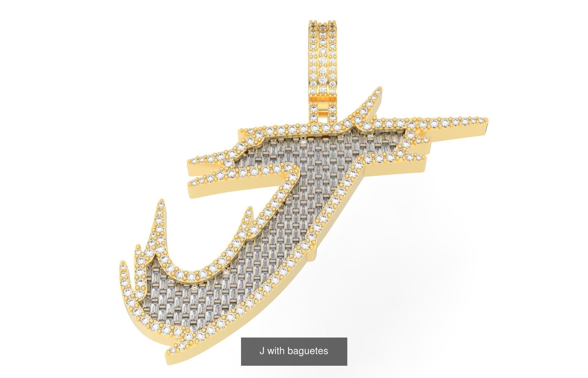 A-Z with baguetes style  3D Model Collection_12