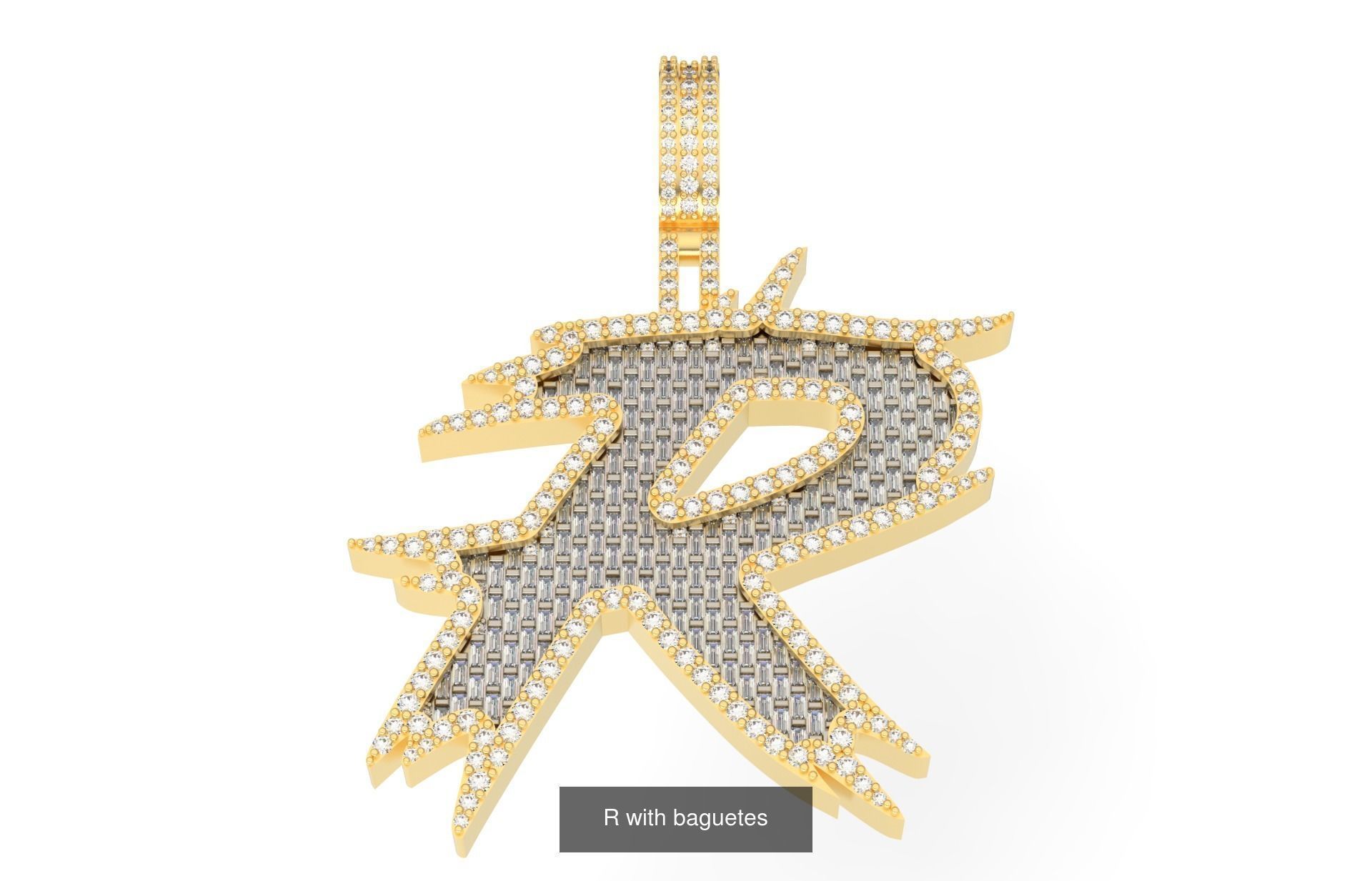 A-Z with baguetes style  3D Model Collection_20