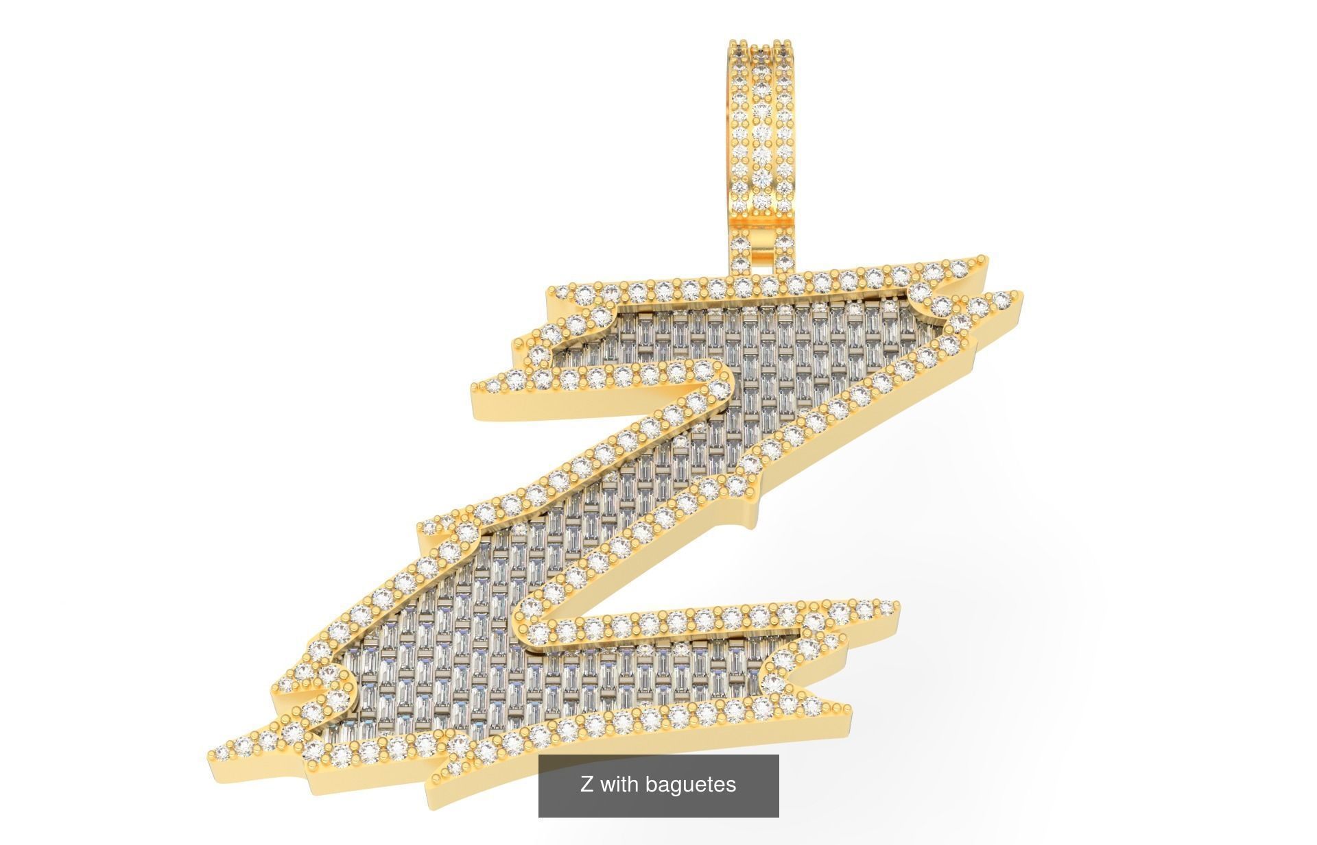 A-Z with baguetes style  3D Model Collection_28