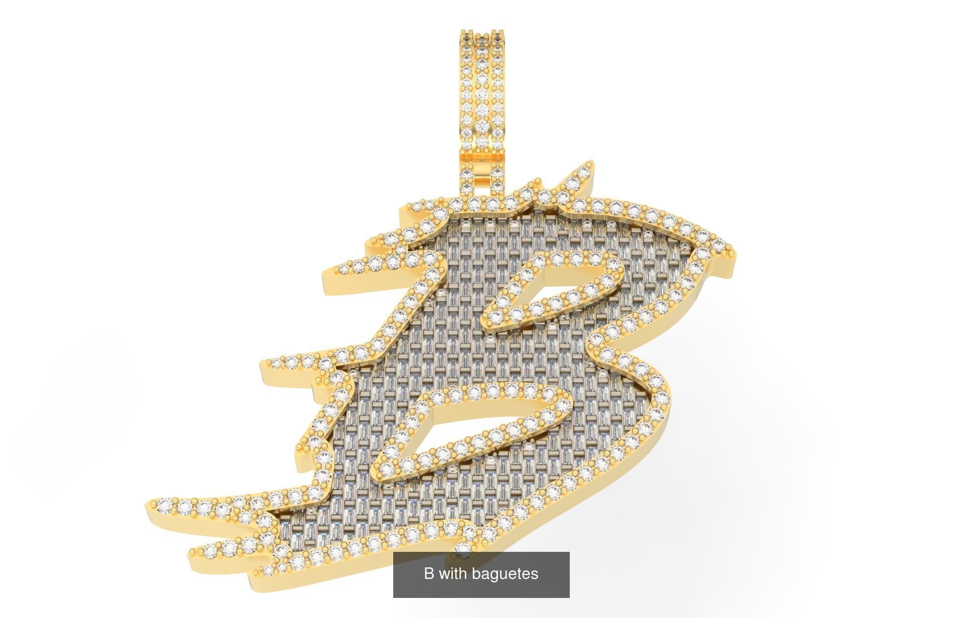 A-Z with baguetes style  3D Model Collection_4