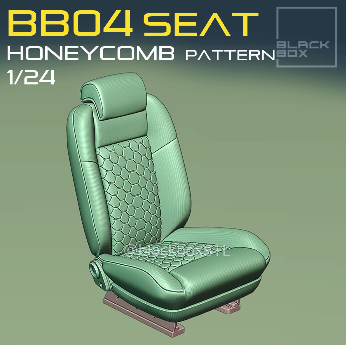 BB04a honeycomb Pattern Seat FOR DIECAST AND MODELKITS 1-24th 3D print model_2