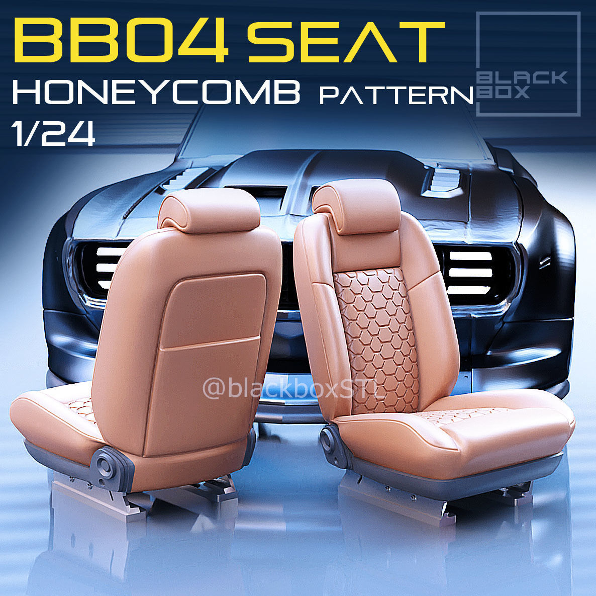 BB04a honeycomb Pattern Seat FOR DIECAST AND MODELKITS 1-24th 3D print model_1
