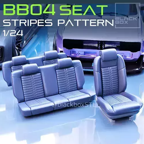 BB04a Stripes Pattern Seat FOR DIECAST AND MODELKITS 1-24th 3D print model