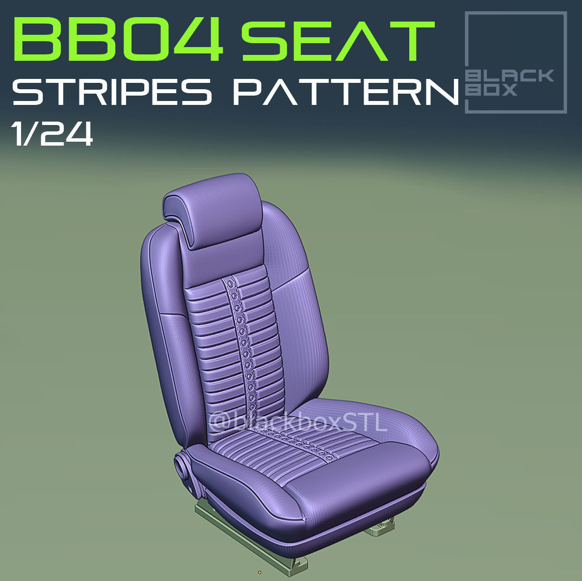 BB04a Stripes Pattern Seat FOR DIECAST AND MODELKITS 1-24th 3D print model_3