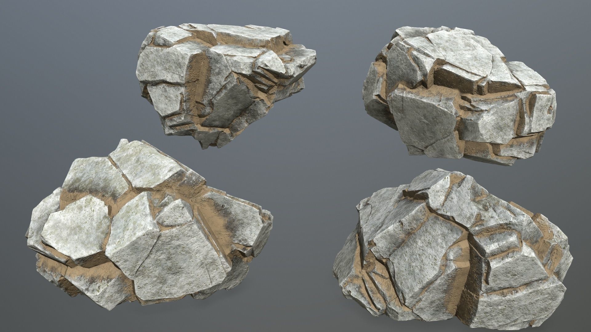 desert rocks Low-poly 3D model_12