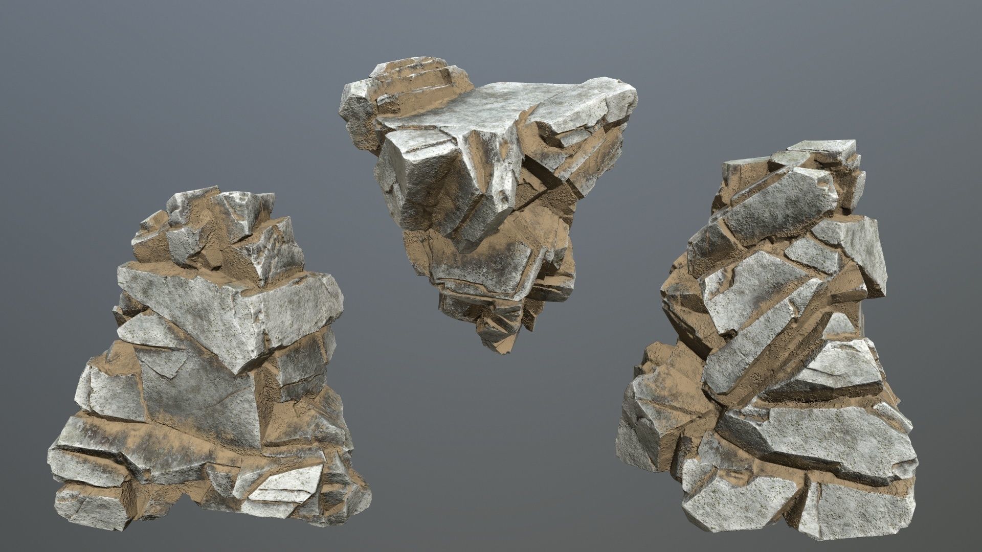 desert rocks Low-poly 3D model_11