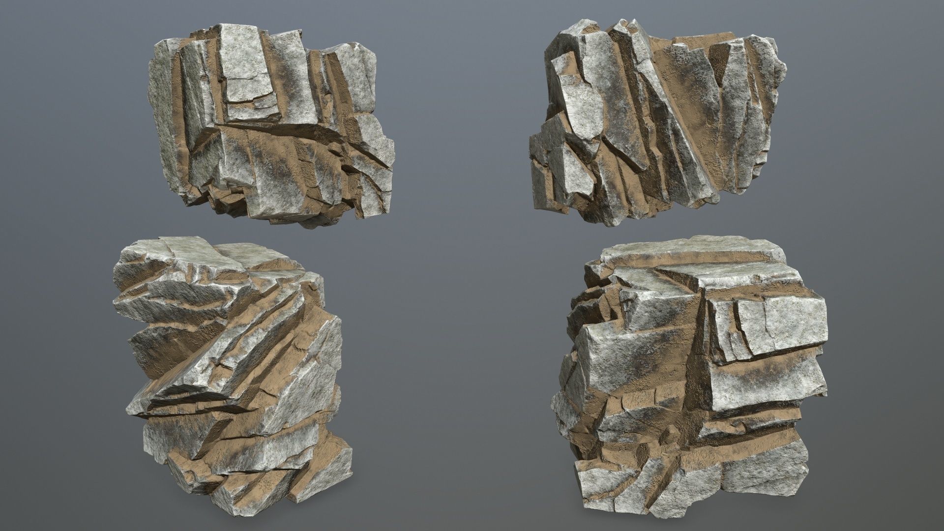 desert rocks Low-poly 3D model_9