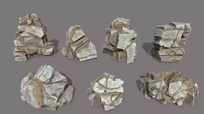 desert rocks Low-poly 3D model desert rocks Low-poly 3D model