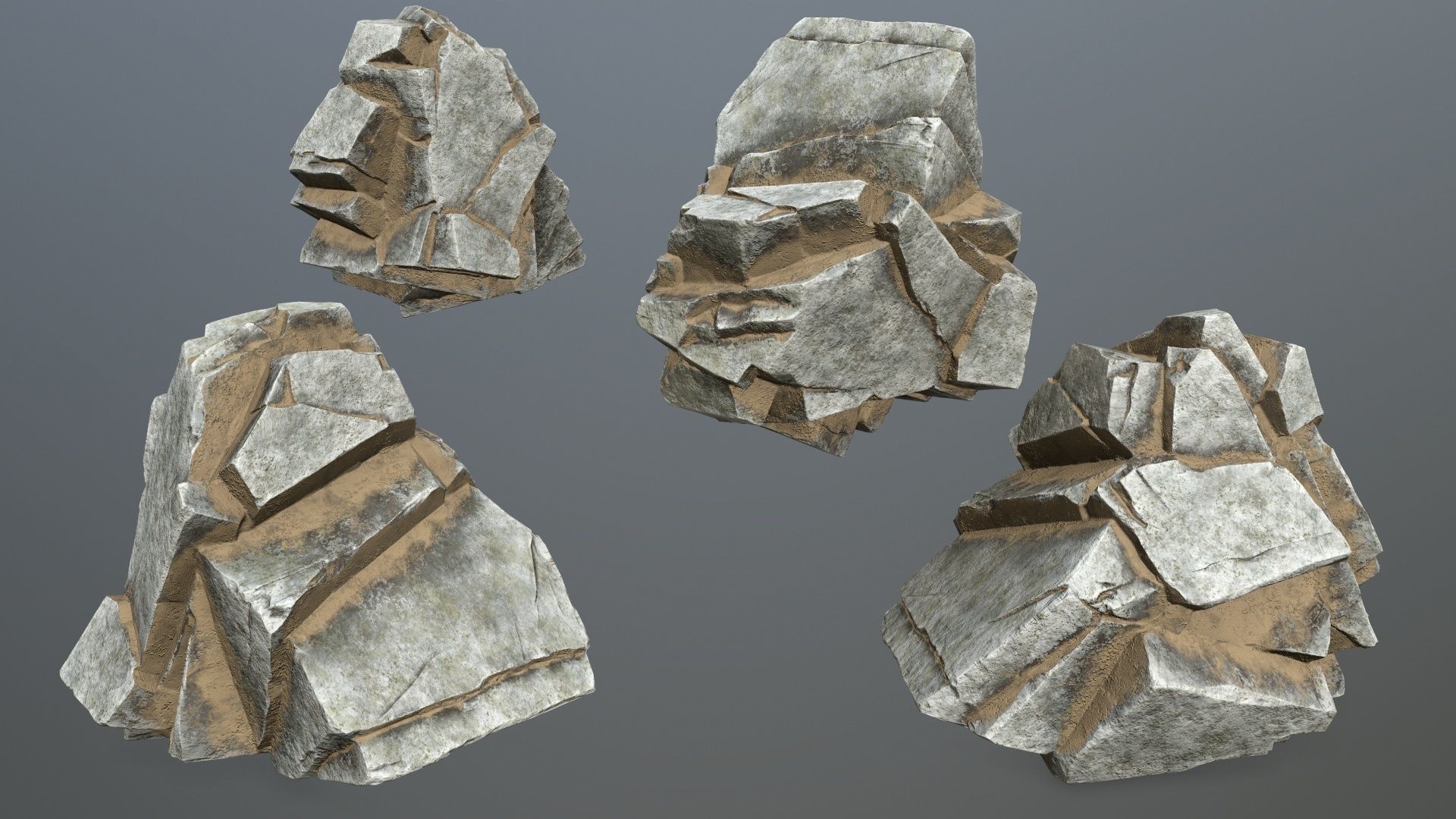 desert rocks Low-poly 3D model_15