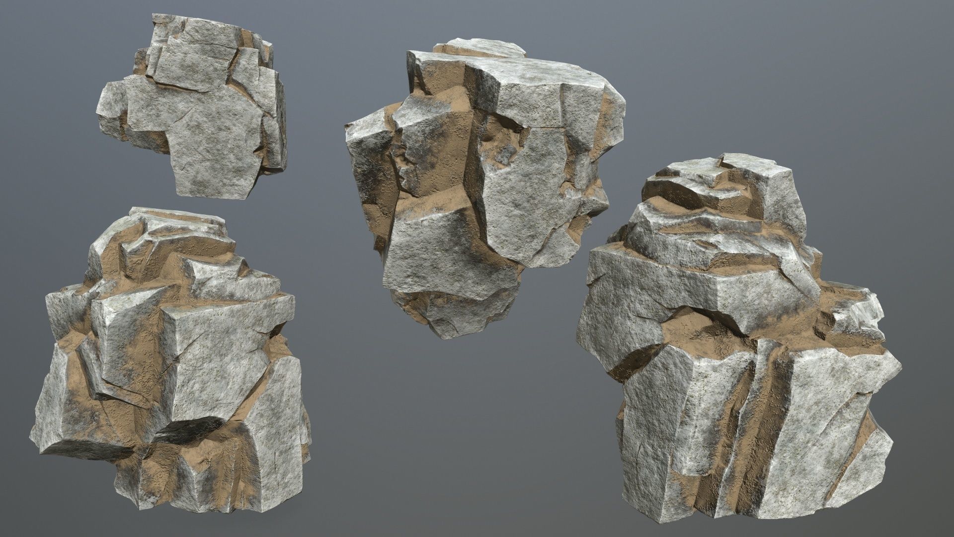 desert rocks Low-poly 3D model_14