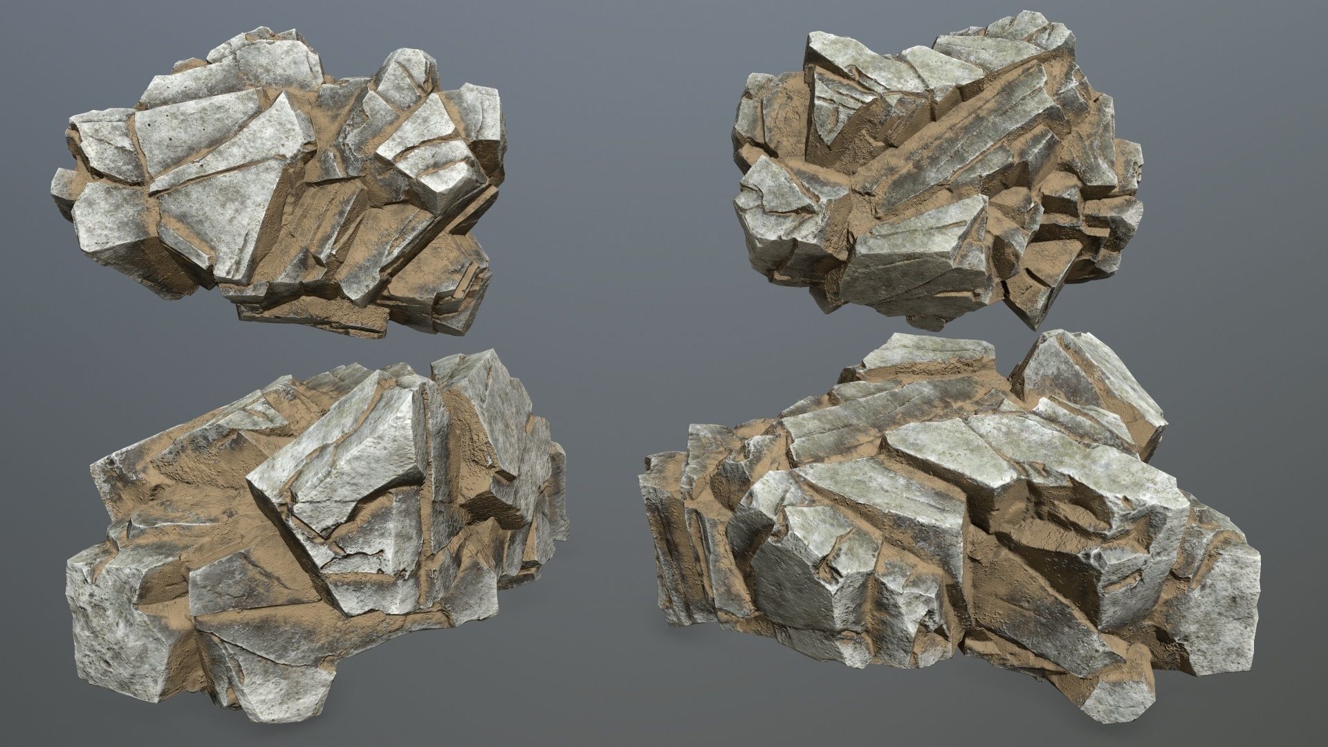 desert rocks Low-poly 3D model_10