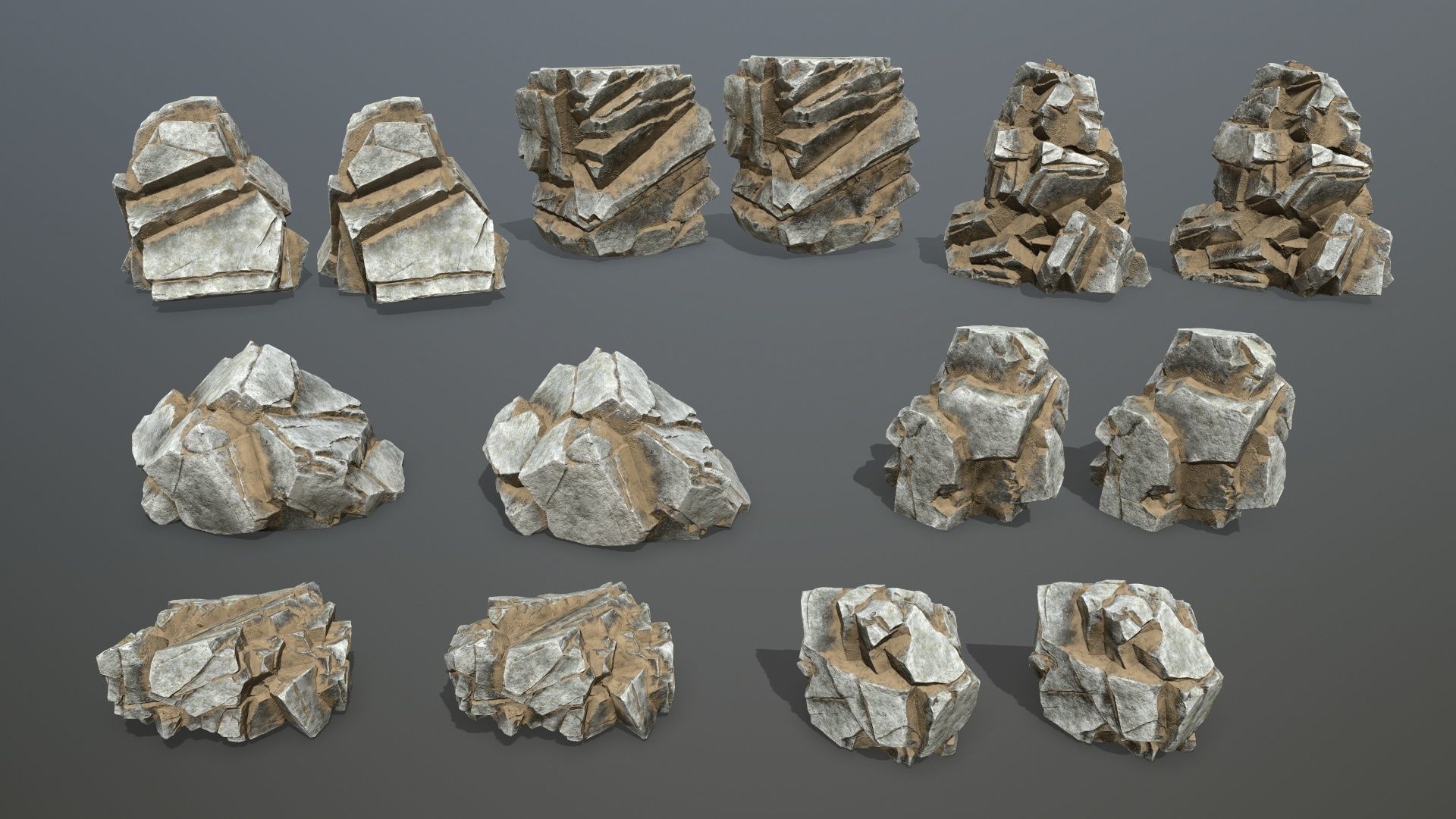 desert rocks Low-poly 3D model_16