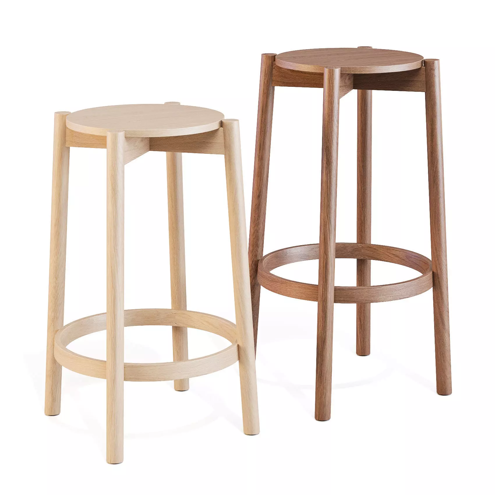 Karimoku Castor P3406A - Bar and Counter Stool 3D model_0