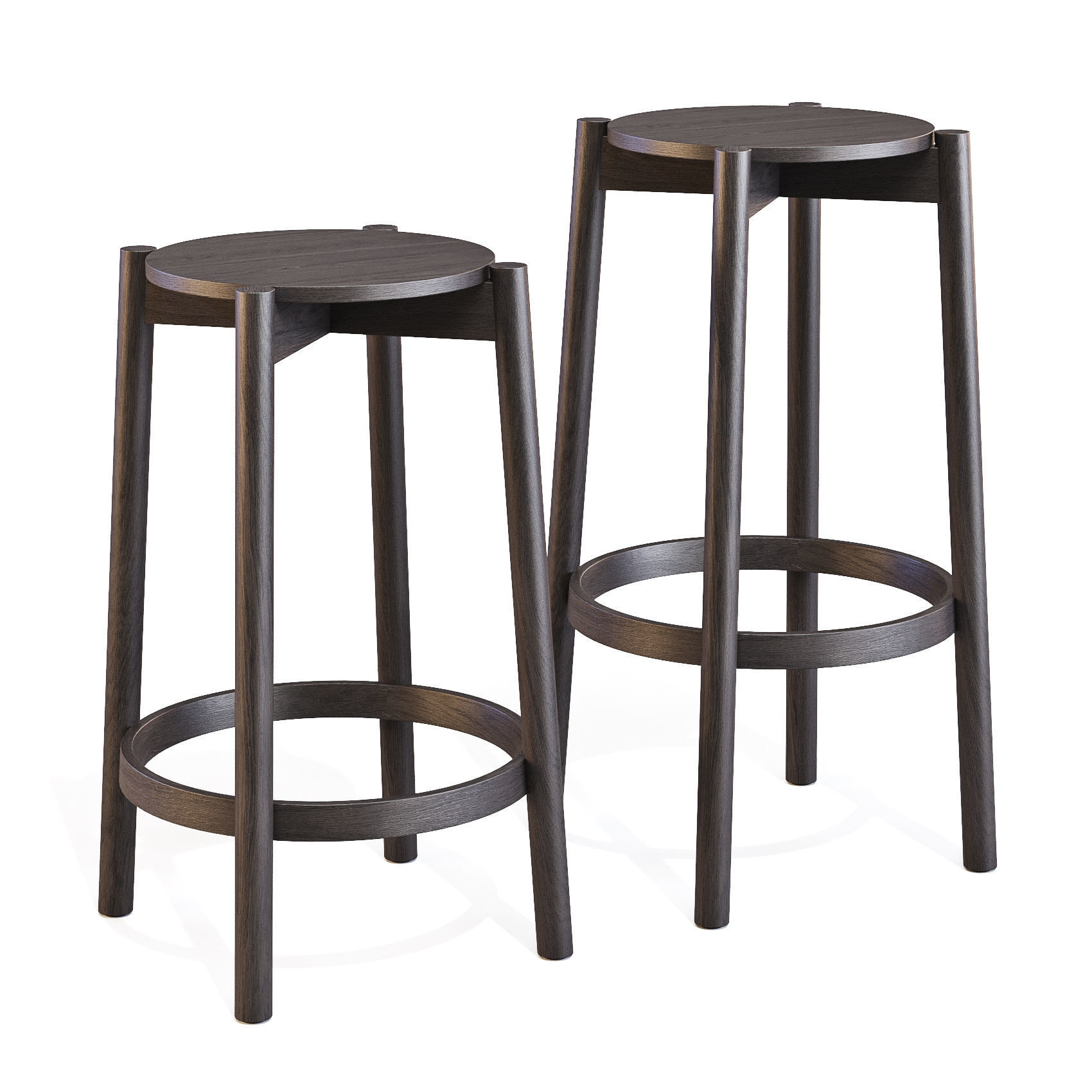 Karimoku Castor P3406A - Bar and Counter Stool 3D model_3