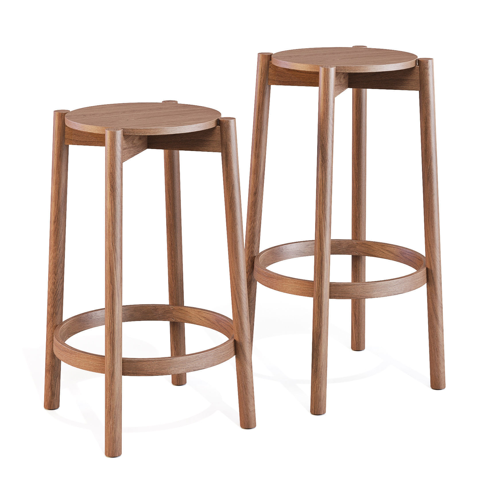 Karimoku Castor P3406A - Bar and Counter Stool 3D model_2
