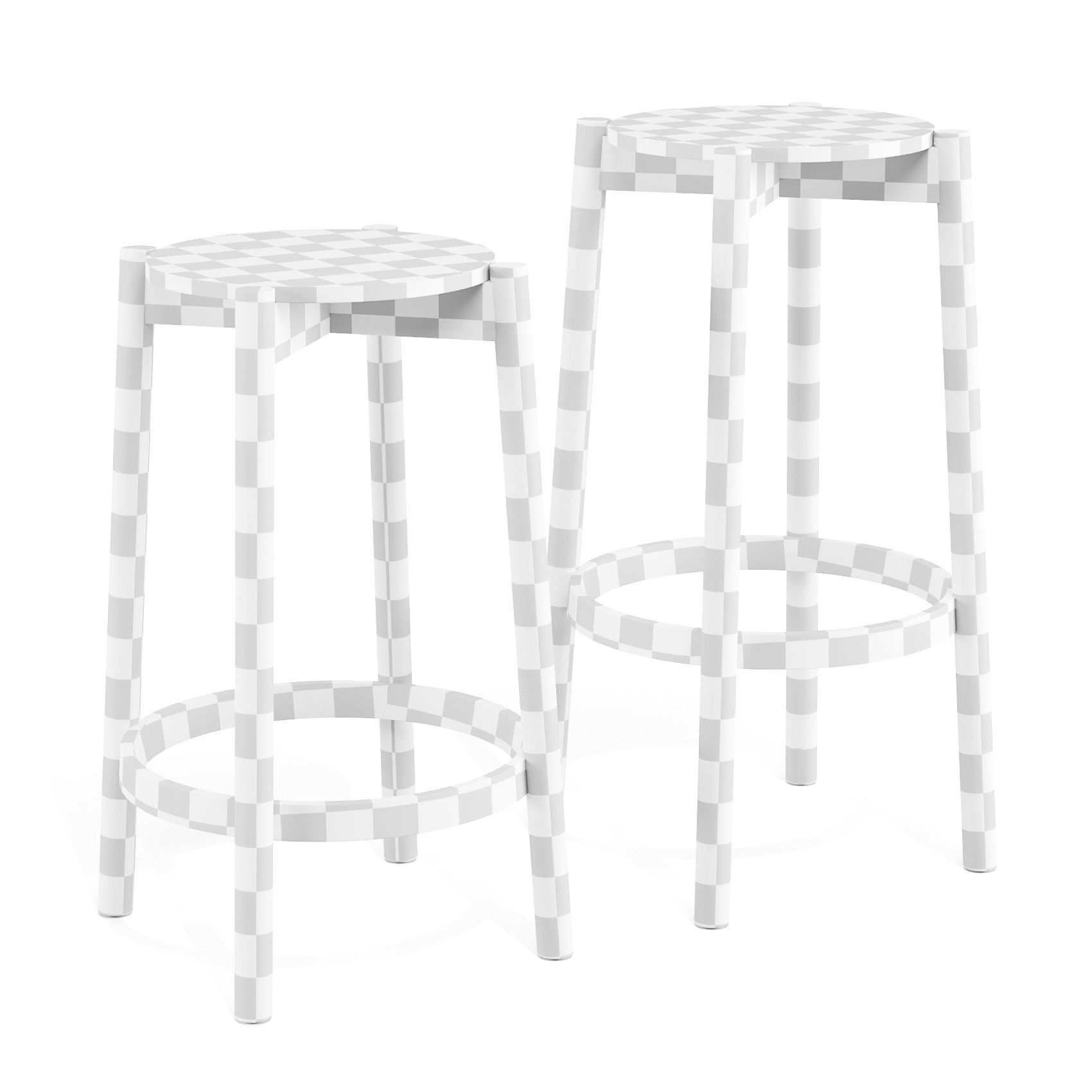 Karimoku Castor P3406A - Bar and Counter Stool 3D model_4
