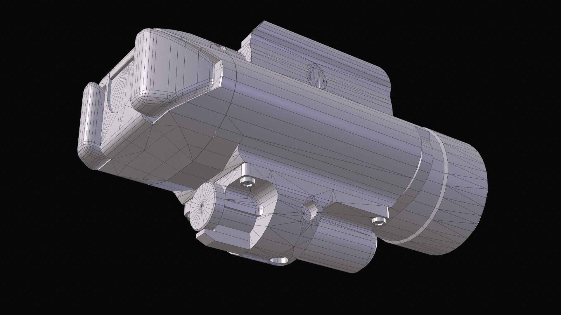 tactical weapon flashlight with laser Olight Baldr Pro Low-poly 3D model_19