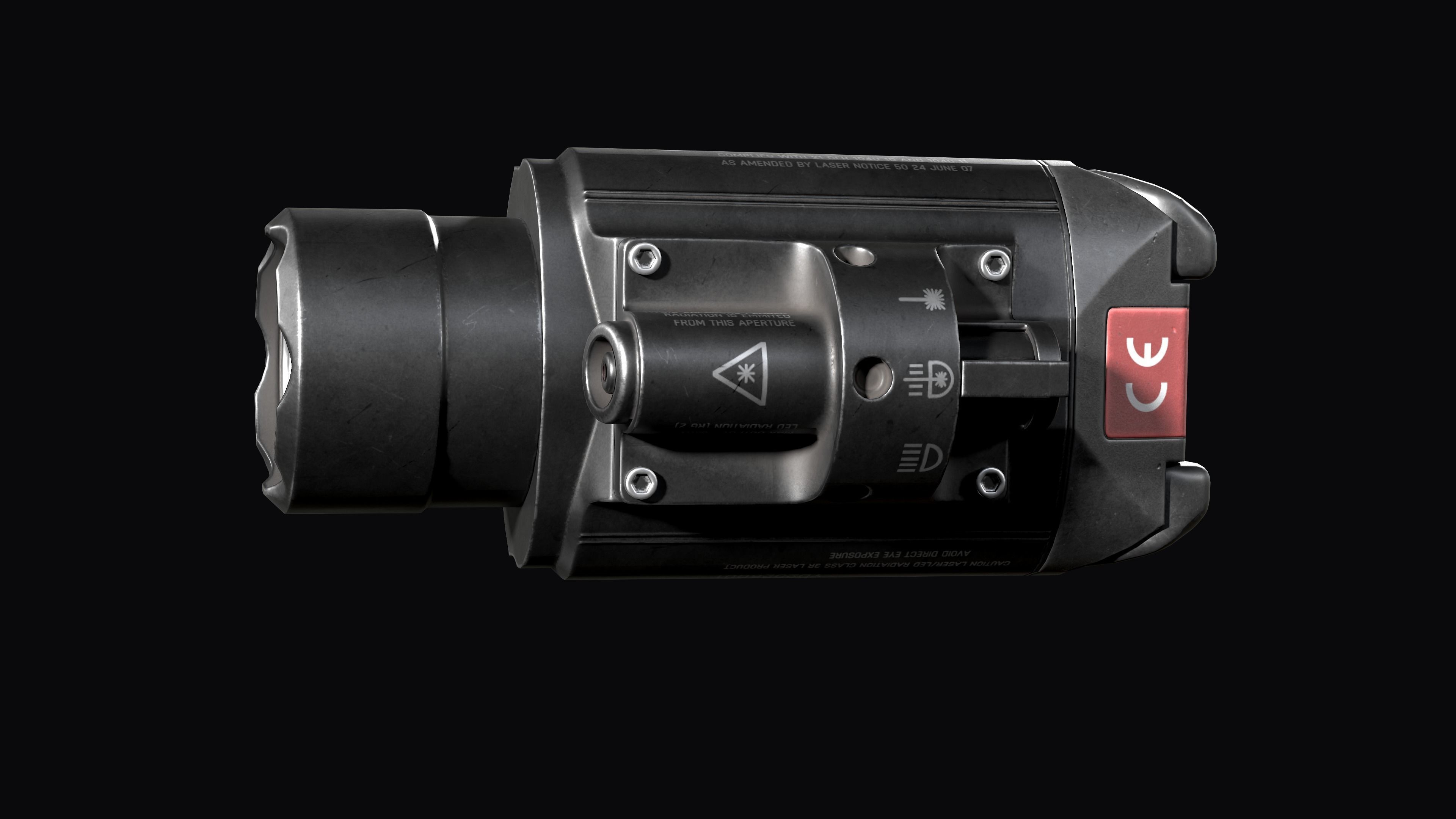 tactical weapon flashlight with laser Olight Baldr Pro Low-poly 3D model_12